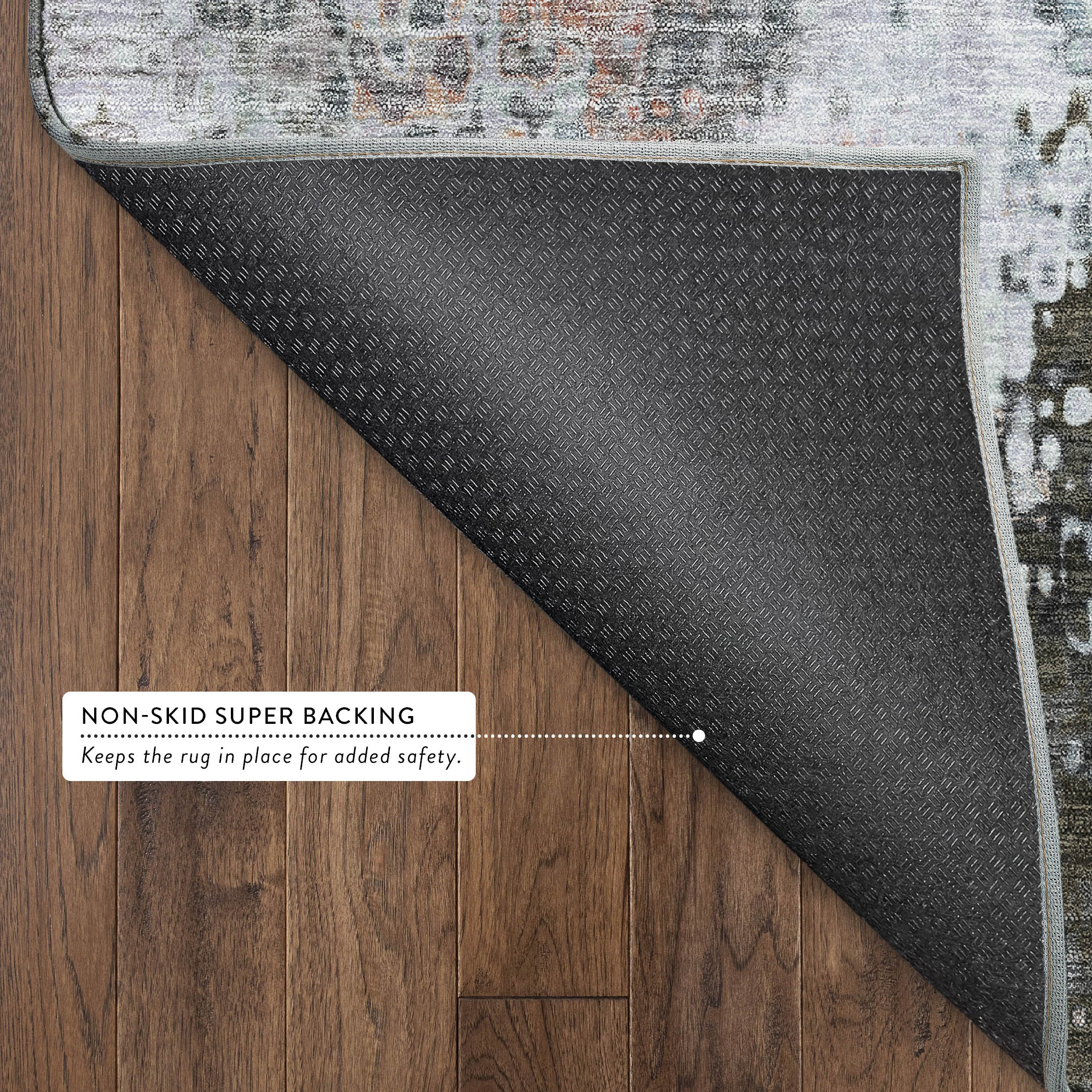 Budapest Machine Washable Transitional Granite Gray Rug 1'8" x 2'6" #shape_Rectangle