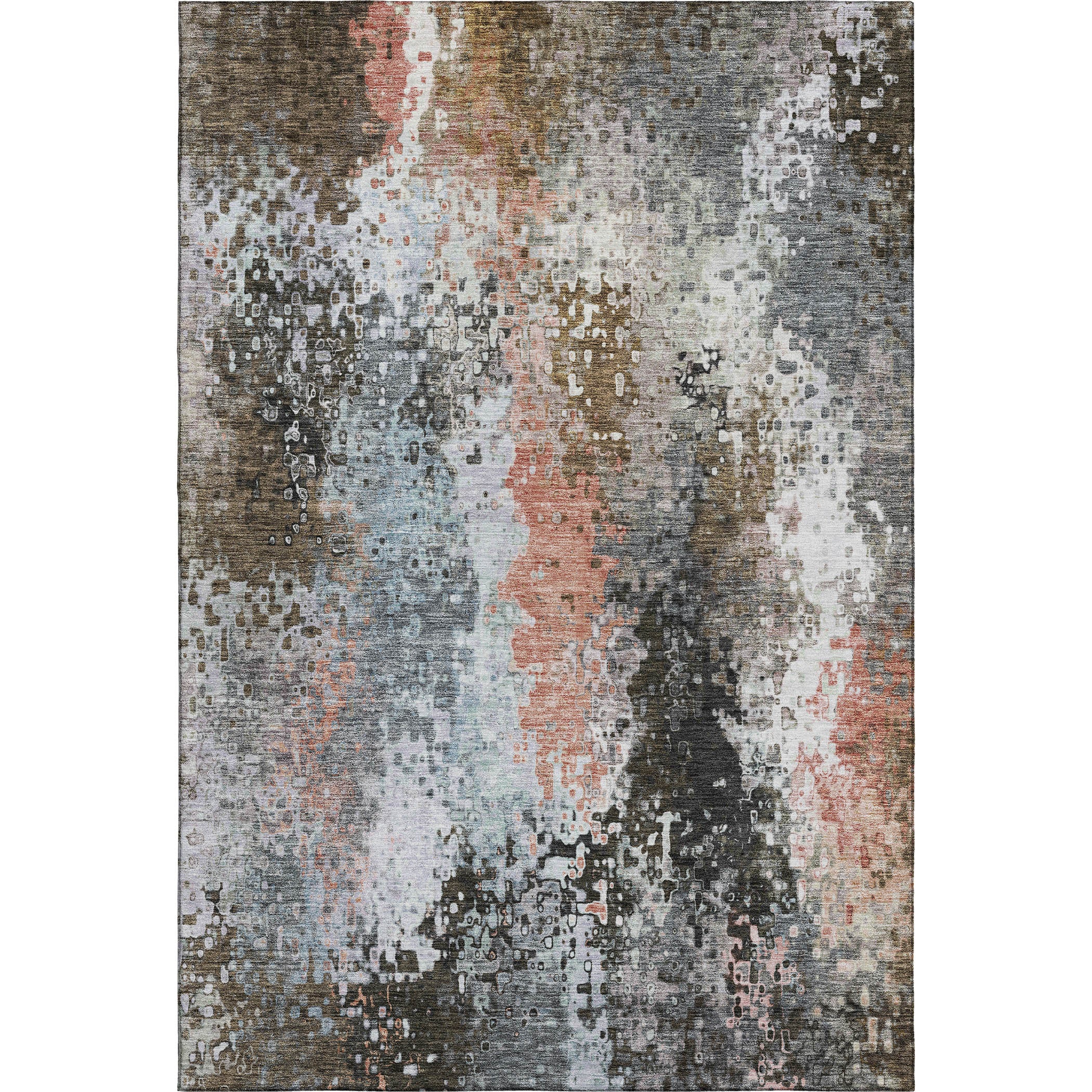 Budapest Machine Washable Transitional Granite Gray Rug 2'6" x 3'10" #shape_Rectangle
