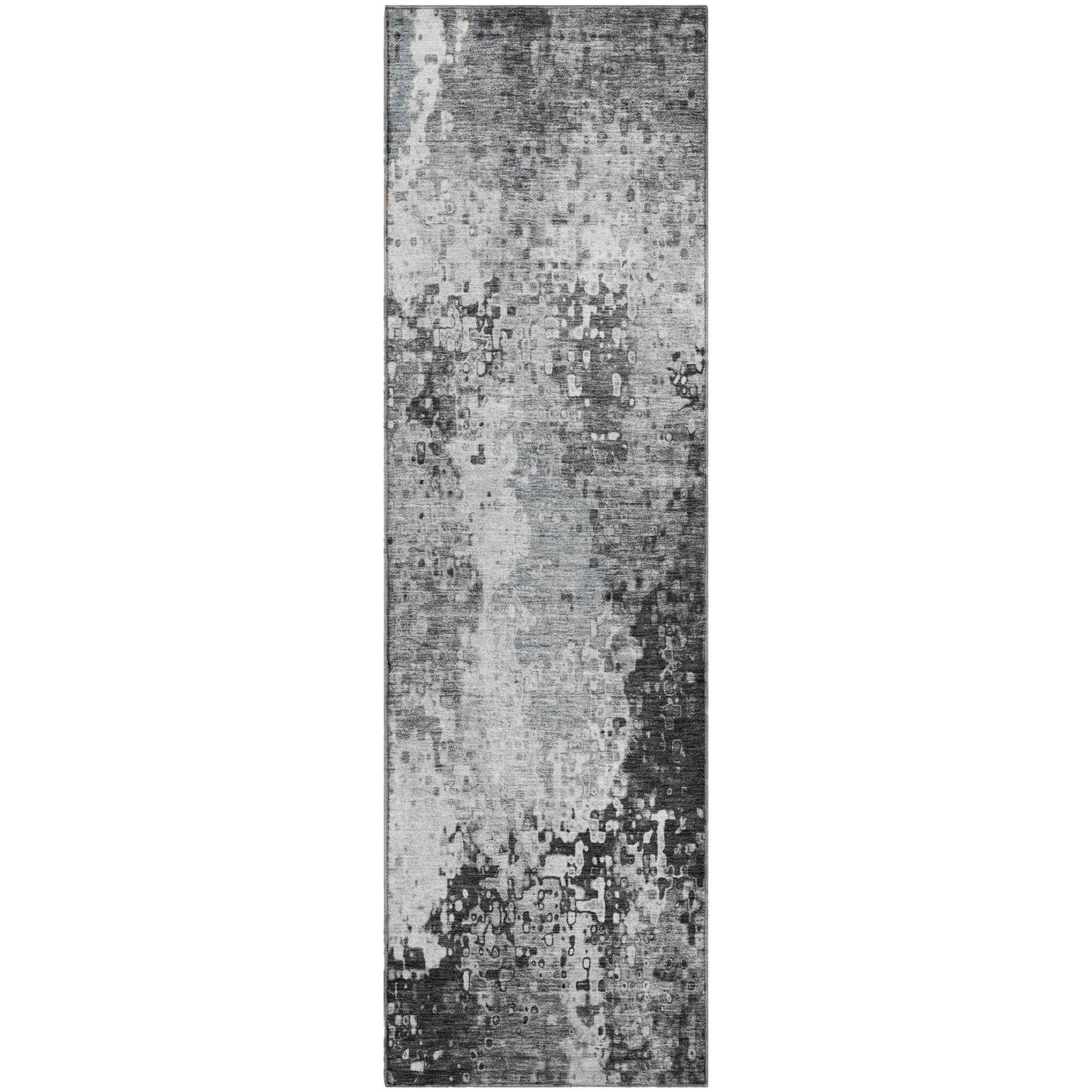 Budapest Machine Washable Transitional Gray Rug 2'3" x 7'6" #shape_Runner