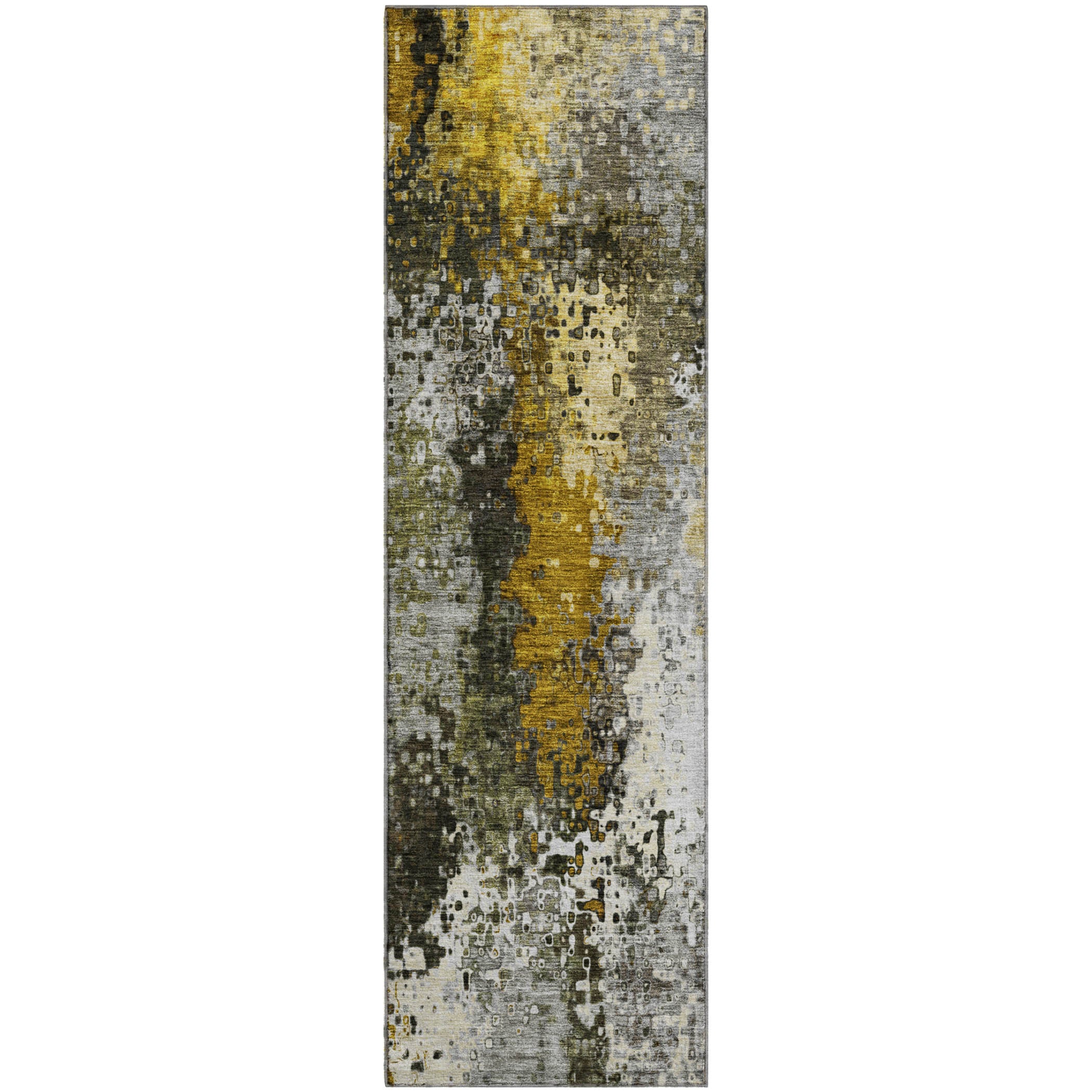 Budapest Machine Washable Transitional Pewter Gray Rug 2'3" x 7'6" #shape_Runner