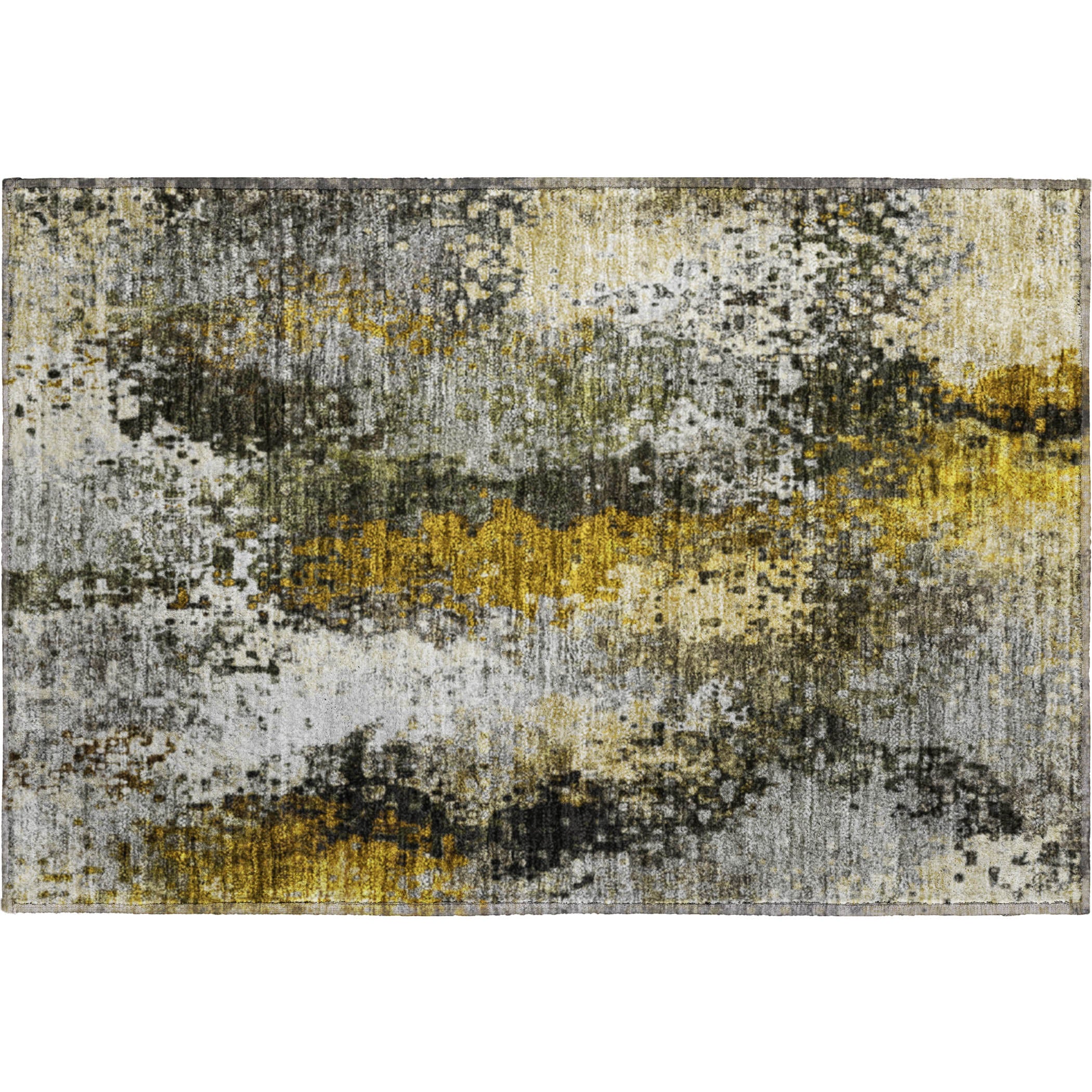 Budapest Machine Washable Transitional Pewter Gray Rug 1'8" x 2'6" #shape_Rectangle