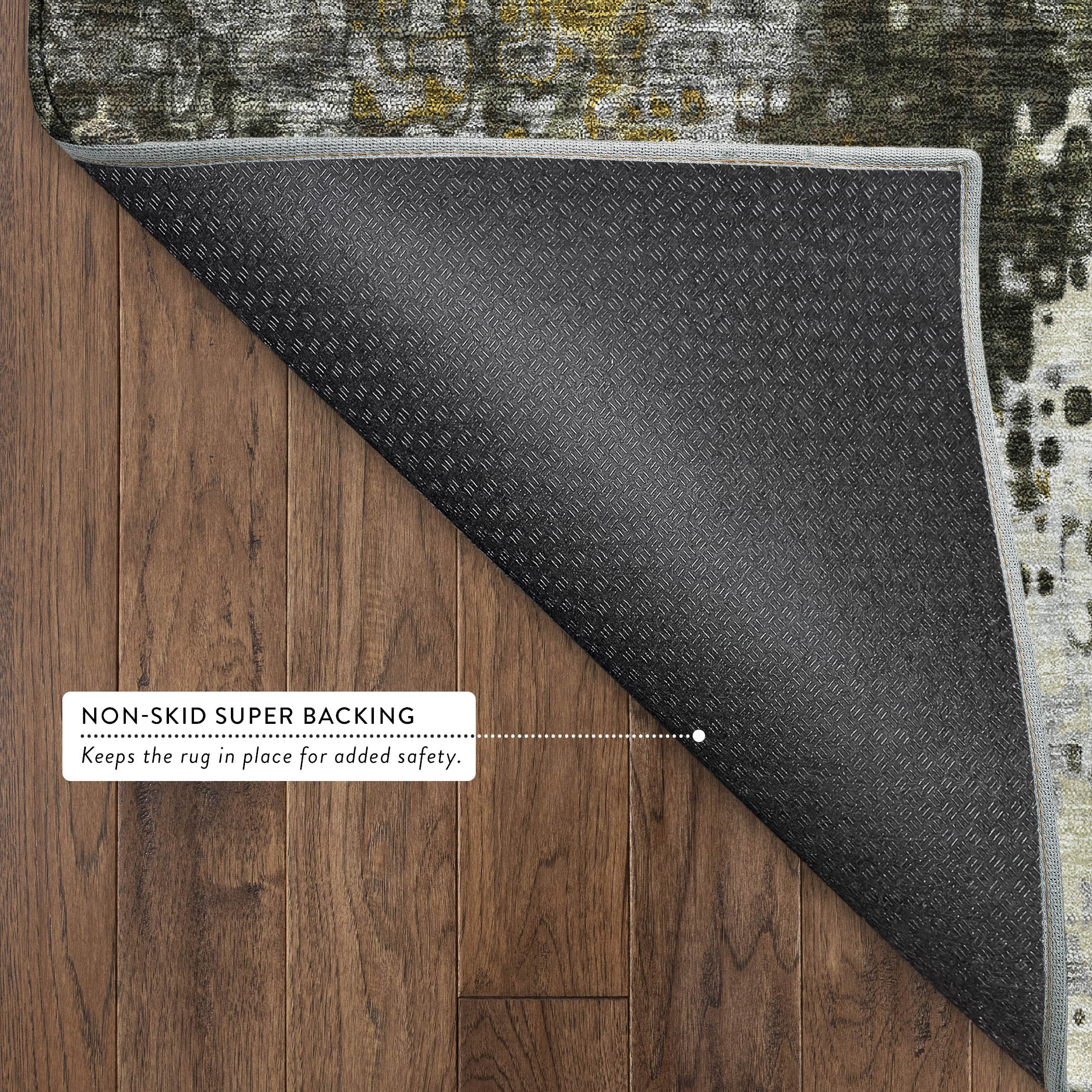 Budapest Machine Washable Transitional Pewter Gray Rug 1'8" x 2'6" #shape_Rectangle