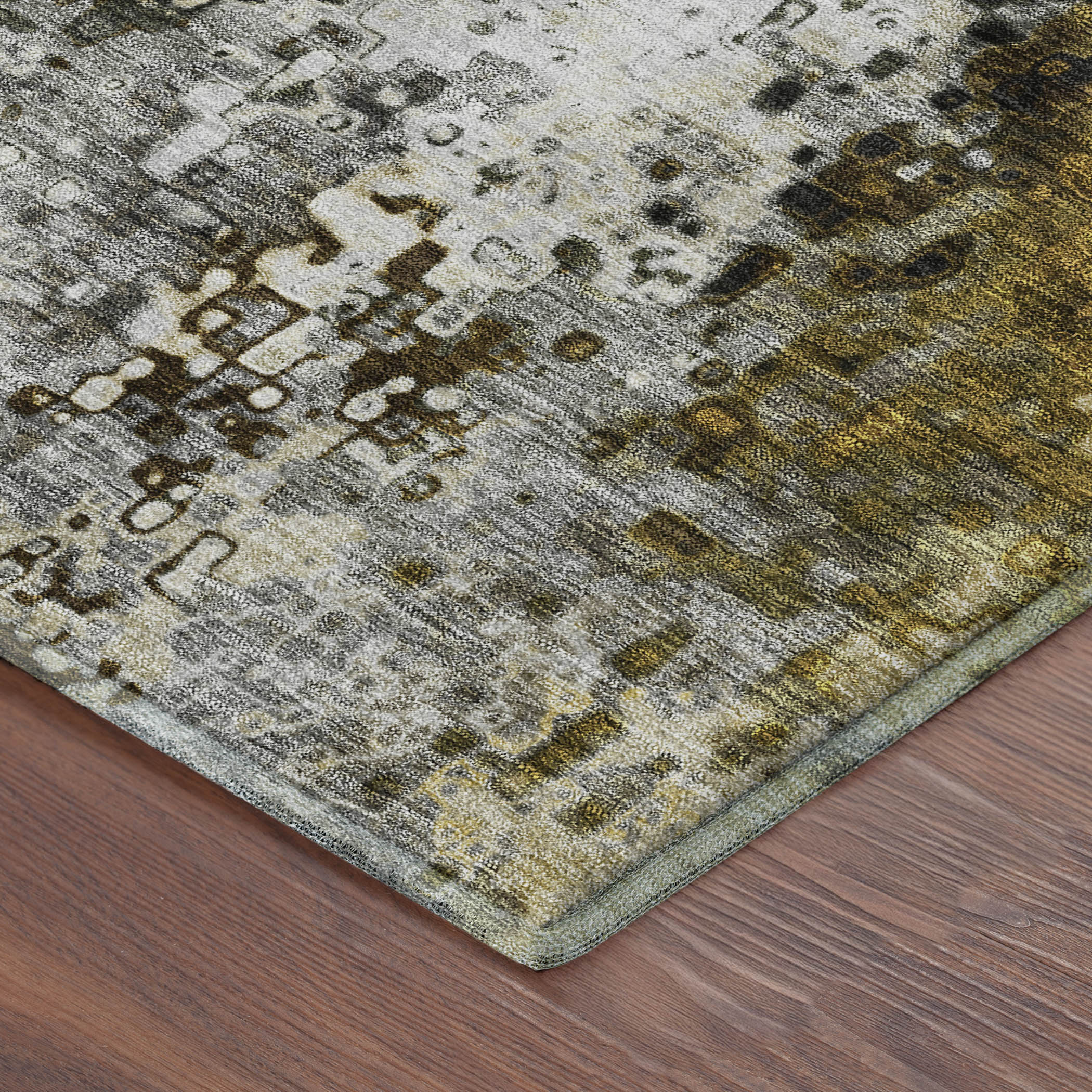 Budapest Machine Washable Transitional Pewter Gray Rug 1'8" x 2'6" #shape_Rectangle