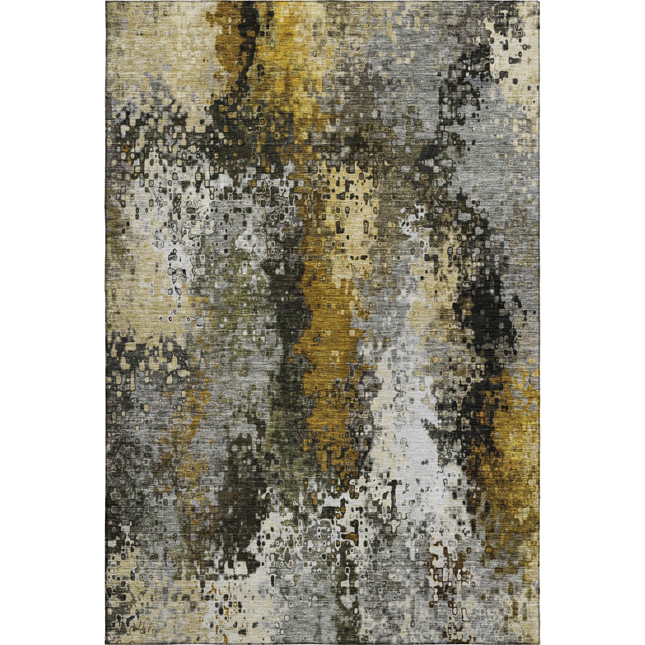 Budapest Machine Washable Transitional Pewter Gray Rug 2'6" x 3'10" #shape_Rectangle