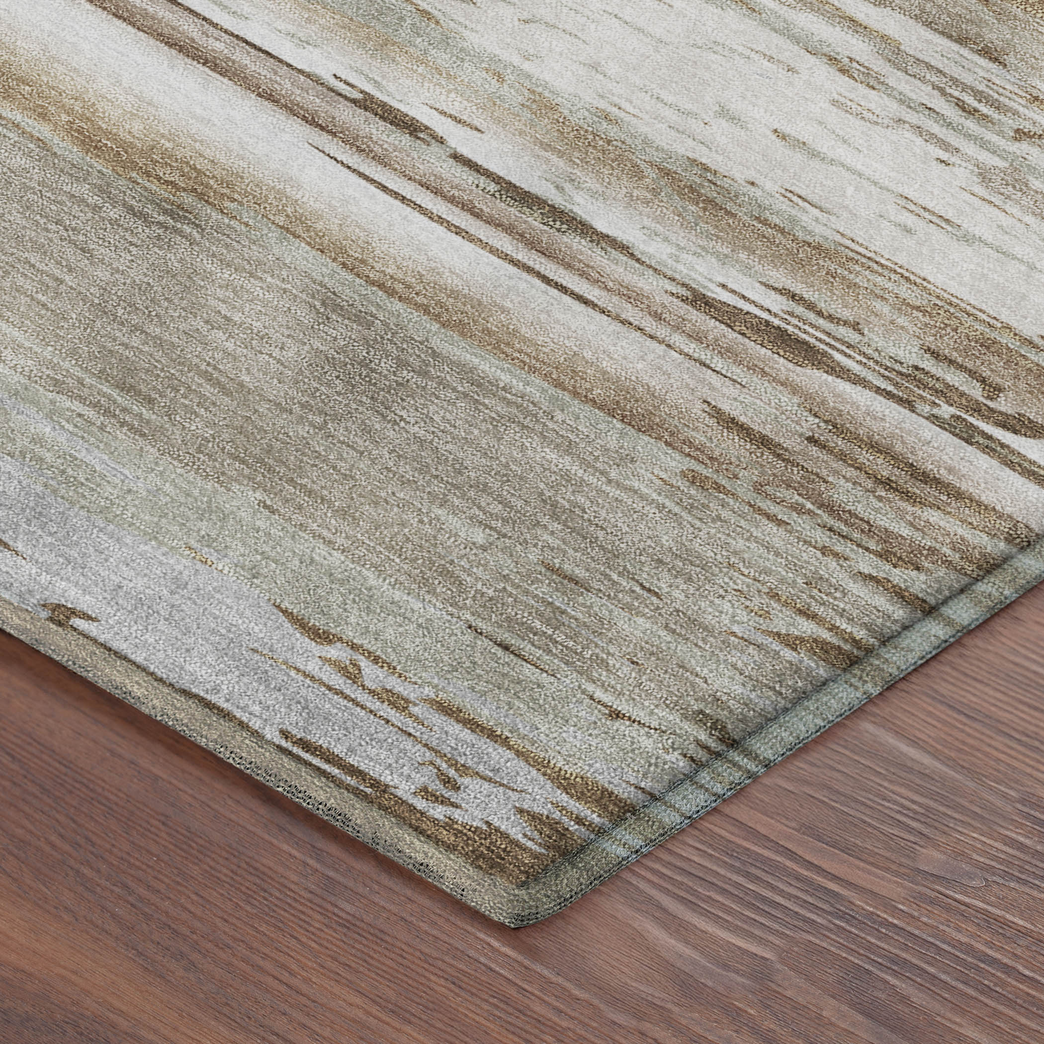 Santorini Machine Washable Transitional Brown Rug 1'8" x 2'6" #shape_Rectangle