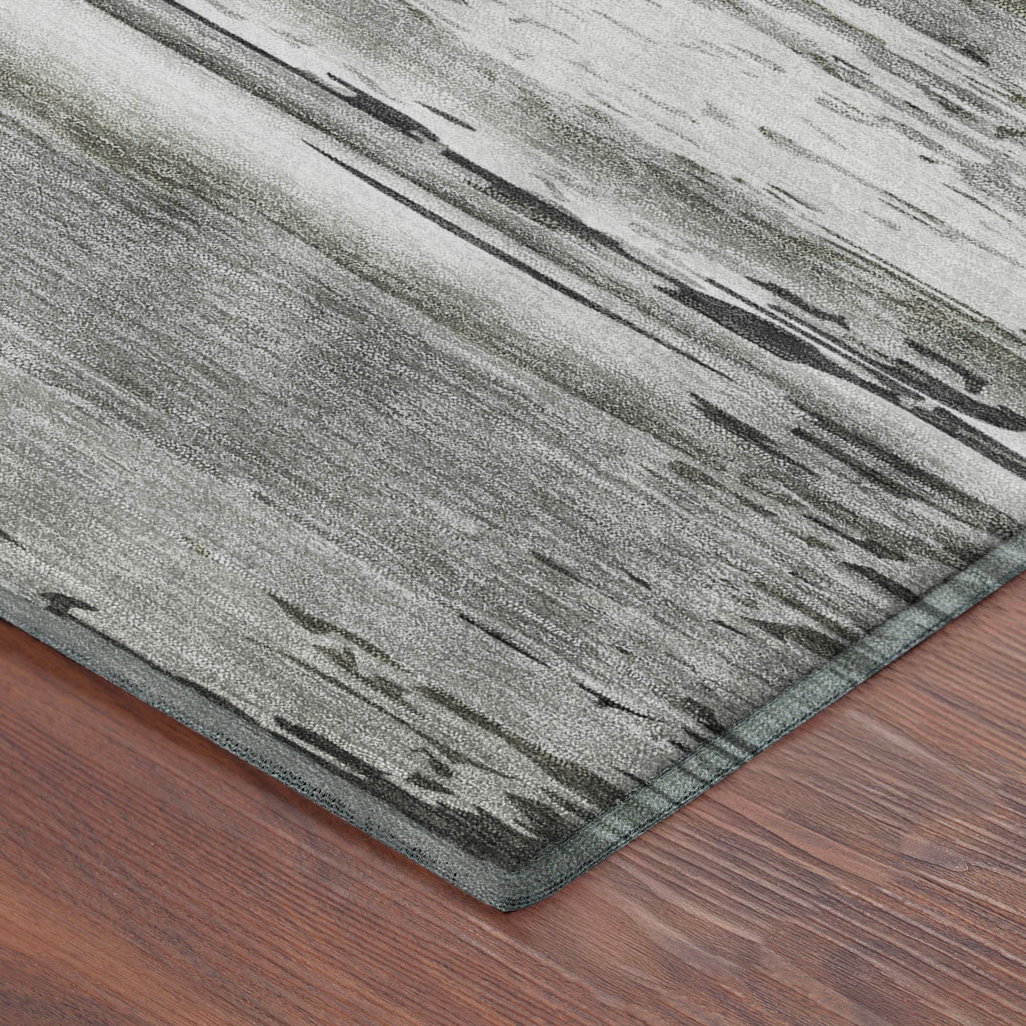 Santorini Machine Washable Transitional Gray Rug 1'8" x 2'6" #shape_Rectangle