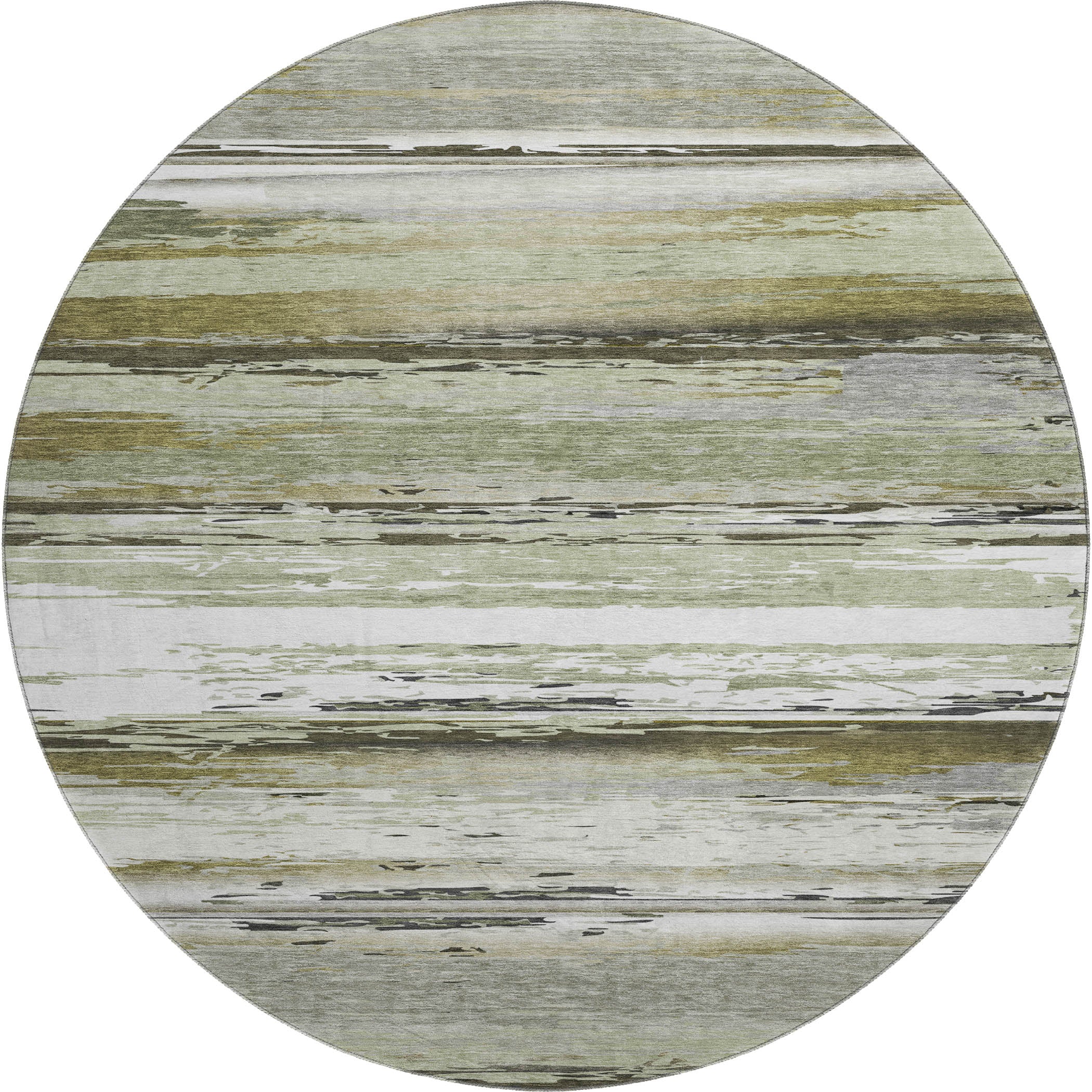 Santorini Machine Washable Transitional Taupe Brown Rug 8' x 8' #shape_Round