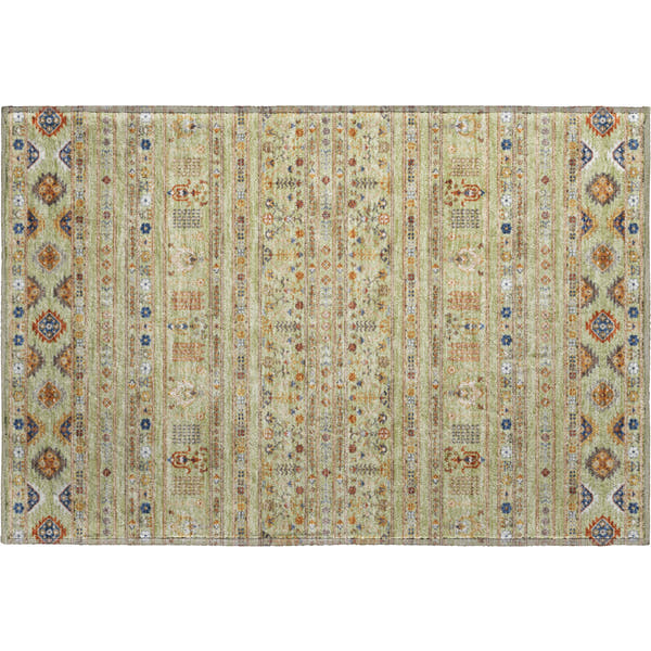 Tbilisi Machine Washable Transitional Aloe Green Rug 1'8" x 2'6"