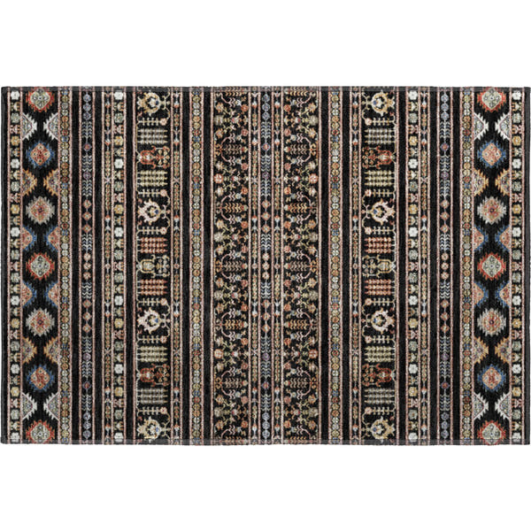 Tbilisi Machine Washable Transitional Black Rug 1'8" x 2'6"