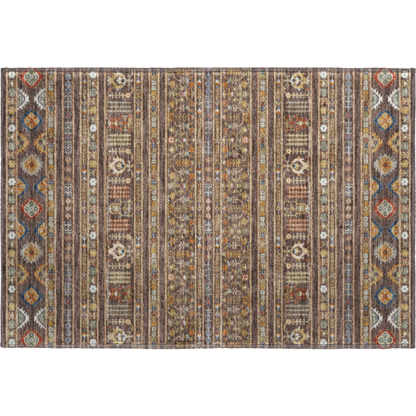 Tbilisi Machine Washable Transitional Chocolate Brown Rug 1'8" x 2'6"