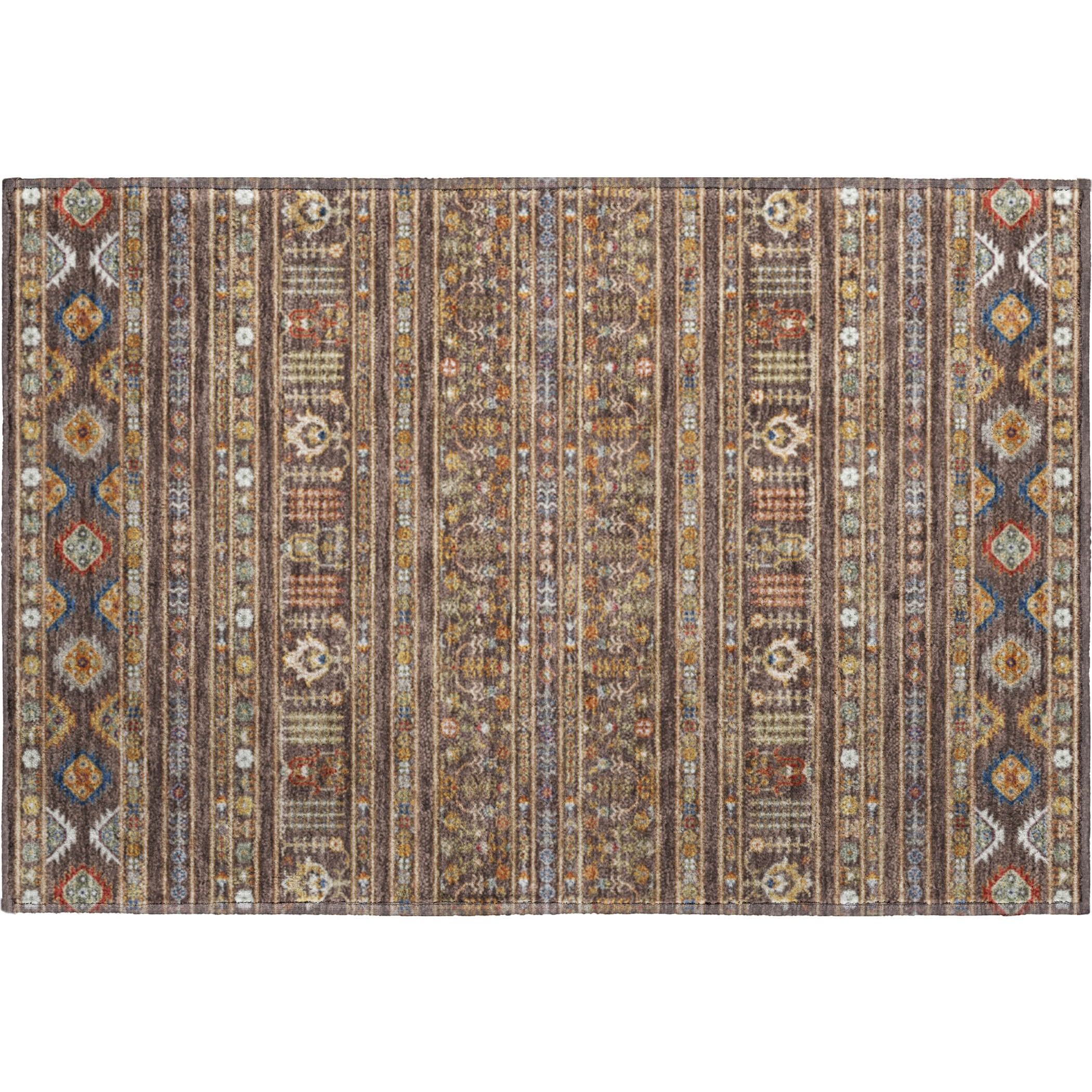 Tbilisi Machine Washable Transitional Chocolate Brown Rug 1'8" x 2'6" #shape_Rectangle