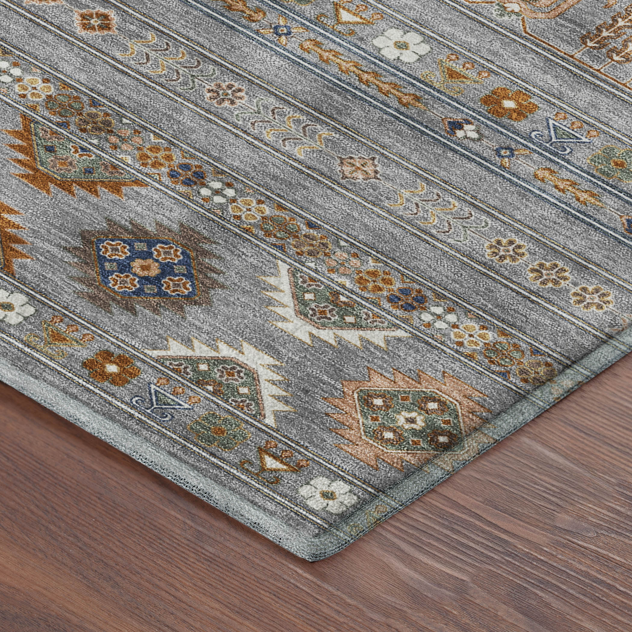 Tbilisi Machine Washable Transitional Gray Rug 1'8" x 2'6" #shape_Rectangle