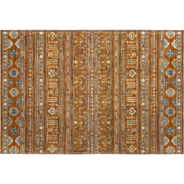 Tbilisi Machine Washable Transitional Paprika Orange Rug 1'8" x 2'6"