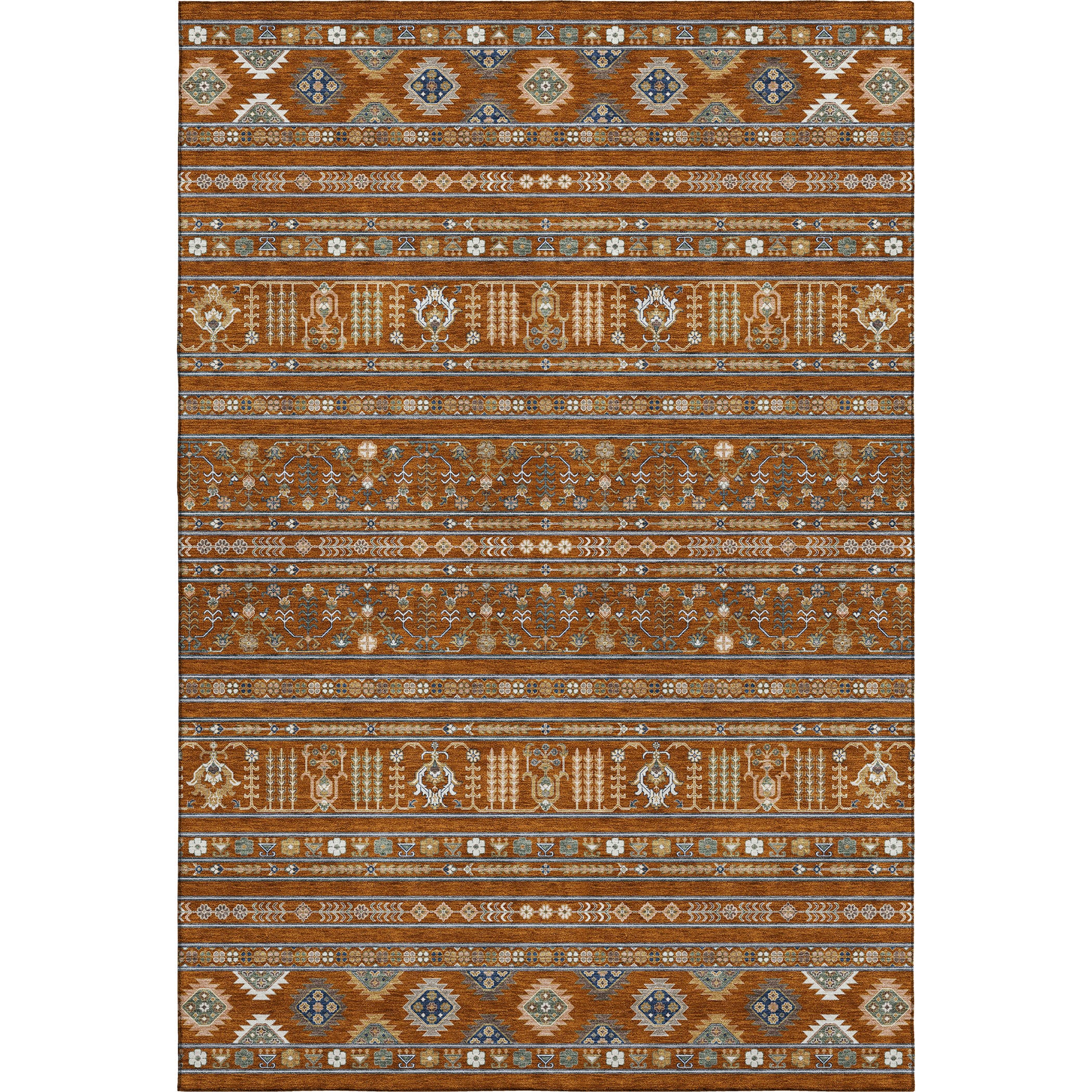 Tbilisi Machine Washable Transitional Paprika Orange Rug 2'6" x 3'10" #shape_Rectangle