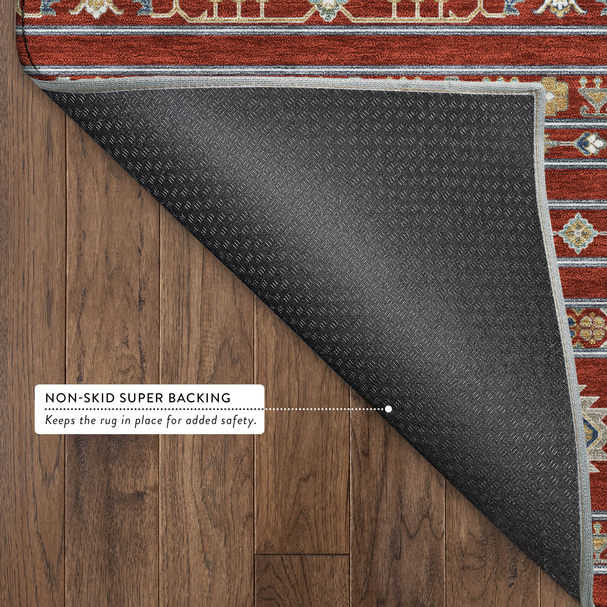 Tbilisi Machine Washable Transitional Red Rug 1'8" x 2'6" #shape_Rectangle