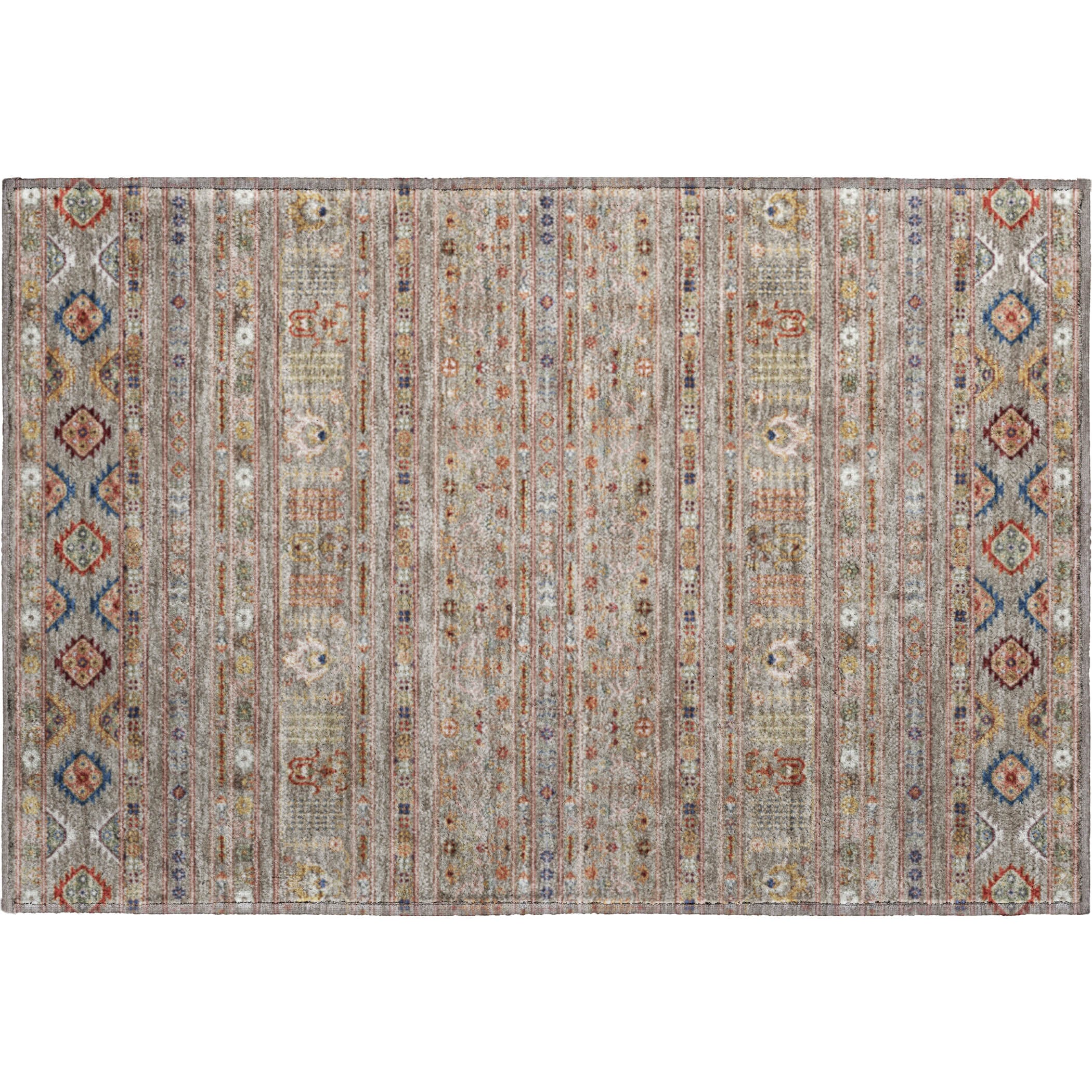 Tbilisi Machine Washable Transitional Taupe Brown Rug 1'8" x 2'6" #shape_Rectangle