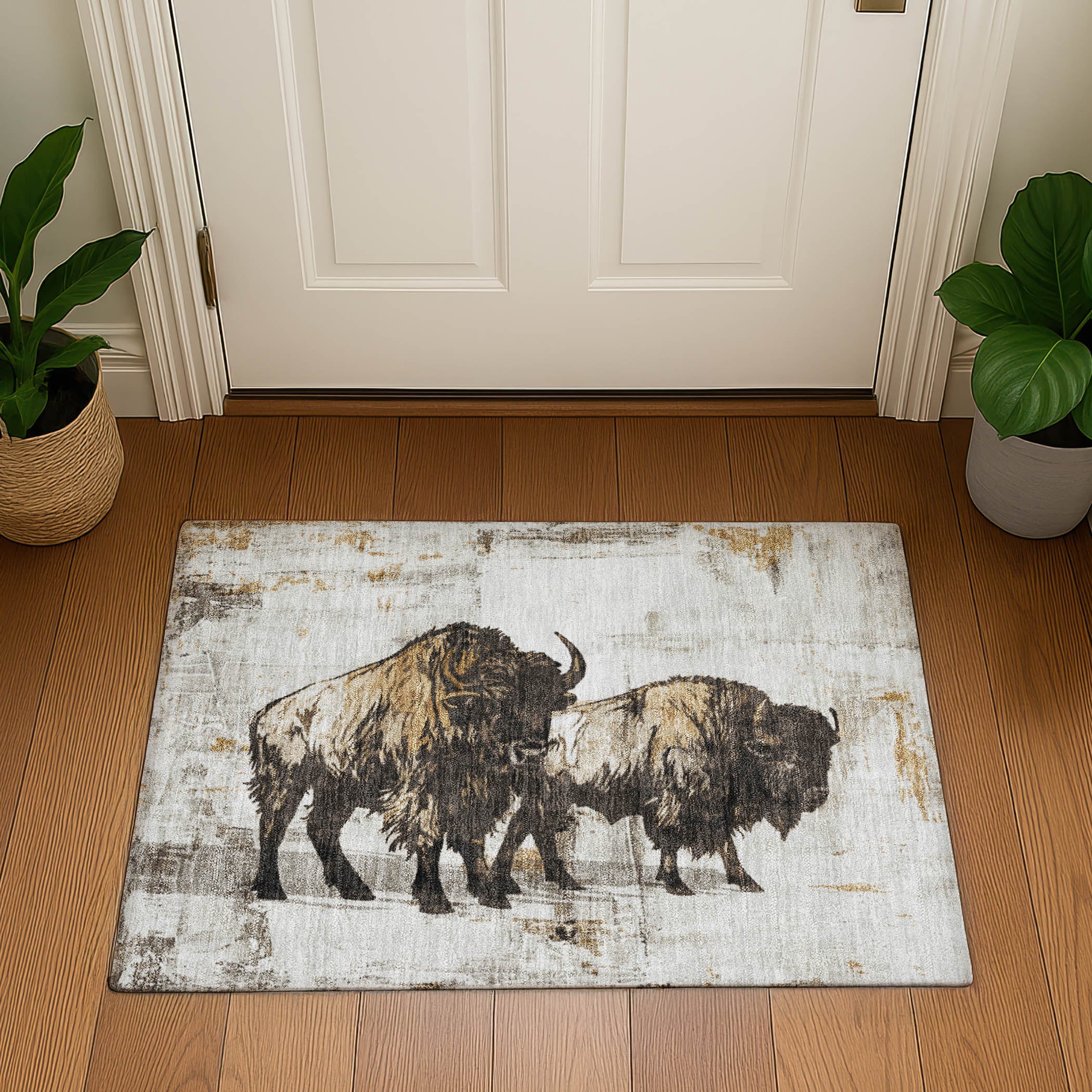 Mostar Machine Washable Transitional Putty Ivory Rug 1'8" x 2'6" #shape_Rectangle