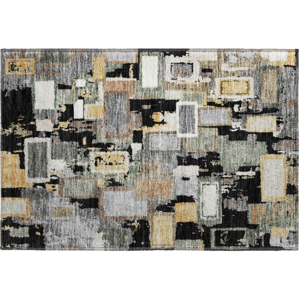 Dubrovnik Machine Washable Transitional Black Rug 1'8" x 2'6"
