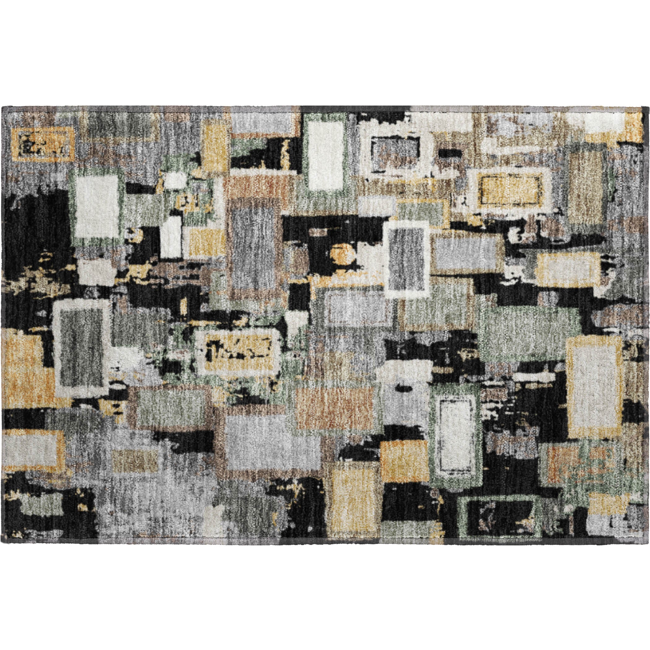 Dubrovnik Machine Washable Transitional Black Rug 1'8" x 2'6" #shape_Rectangle