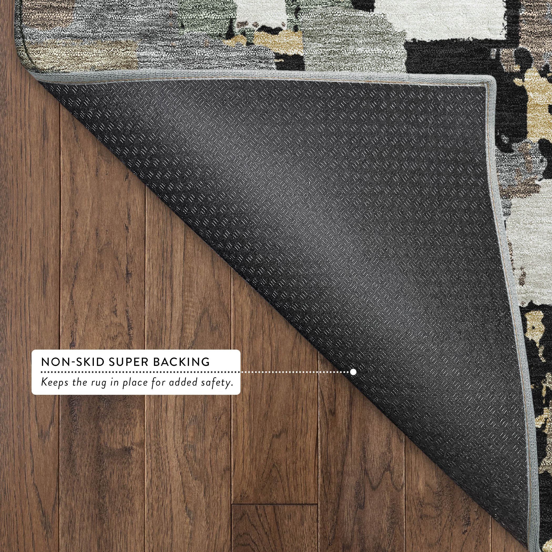 Dubrovnik Machine Washable Transitional Black Rug 1'8" x 2'6" #shape_Rectangle