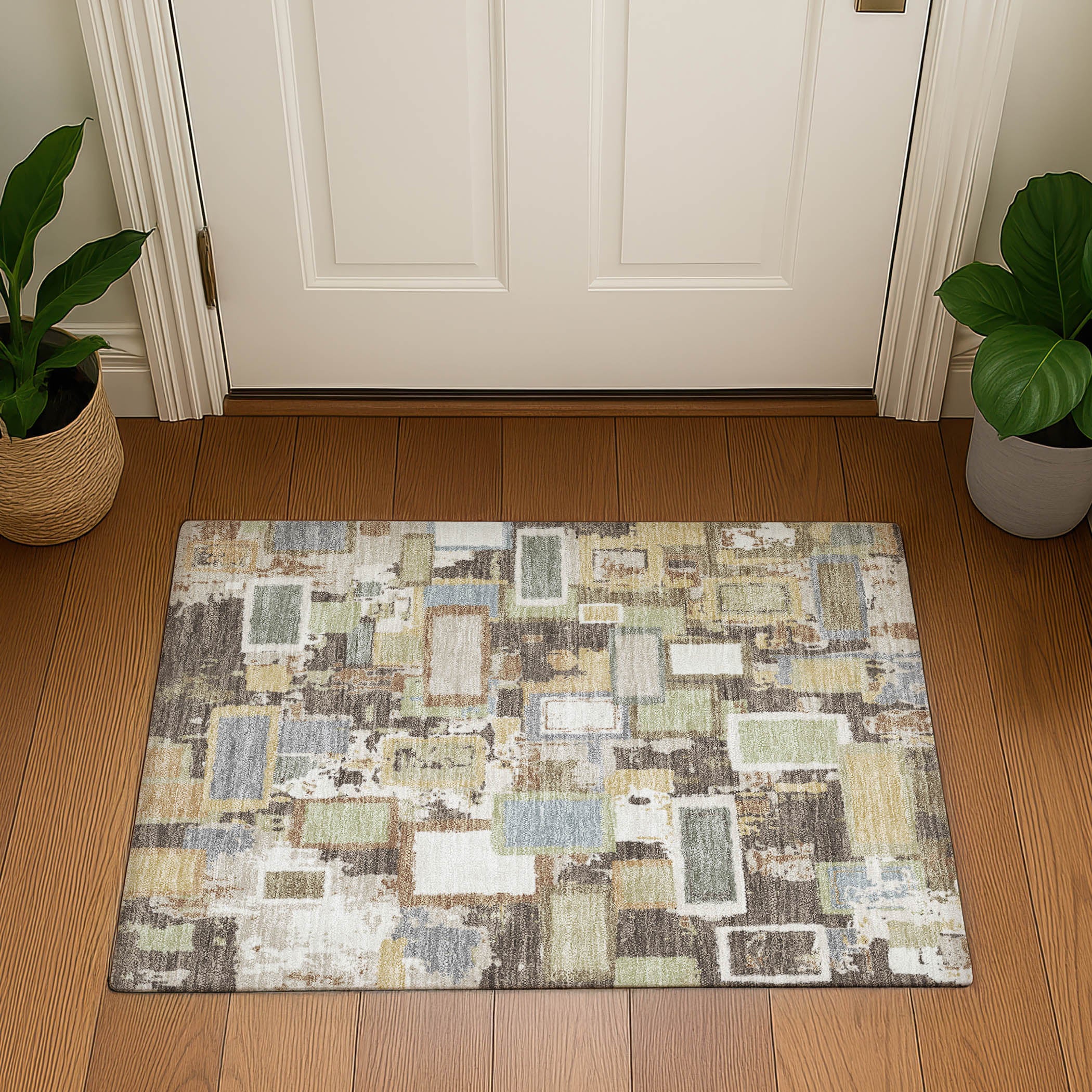 Dubrovnik Machine Washable Transitional Brown Rug 1'8" x 2'6" #shape_Rectangle