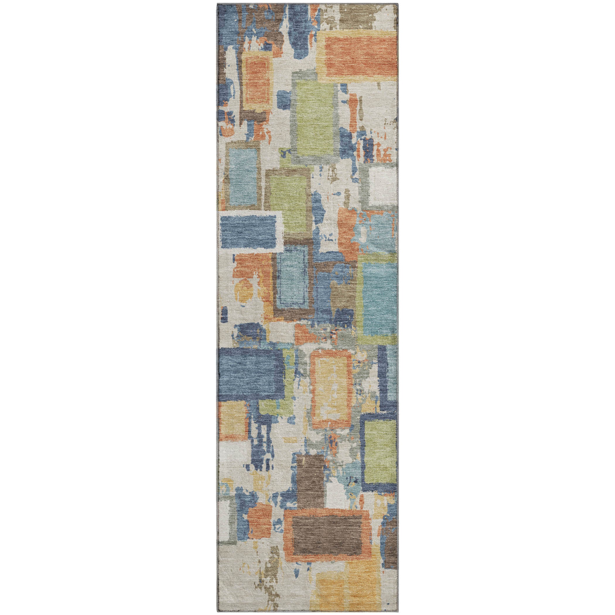 Dubrovnik Machine Washable Transitional Denim Blue Rug 2'3" x 7'6" #shape_Runner
