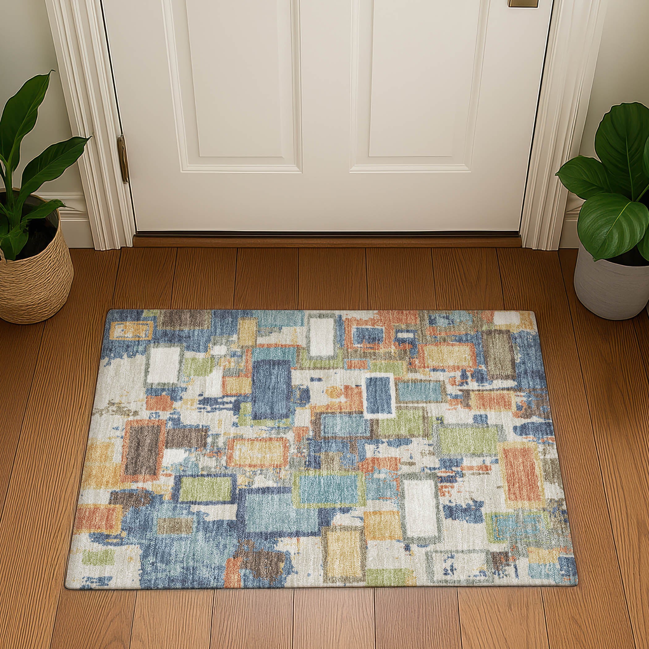 Dubrovnik Machine Washable Transitional Denim Blue Rug 1'8" x 2'6" #shape_Rectangle