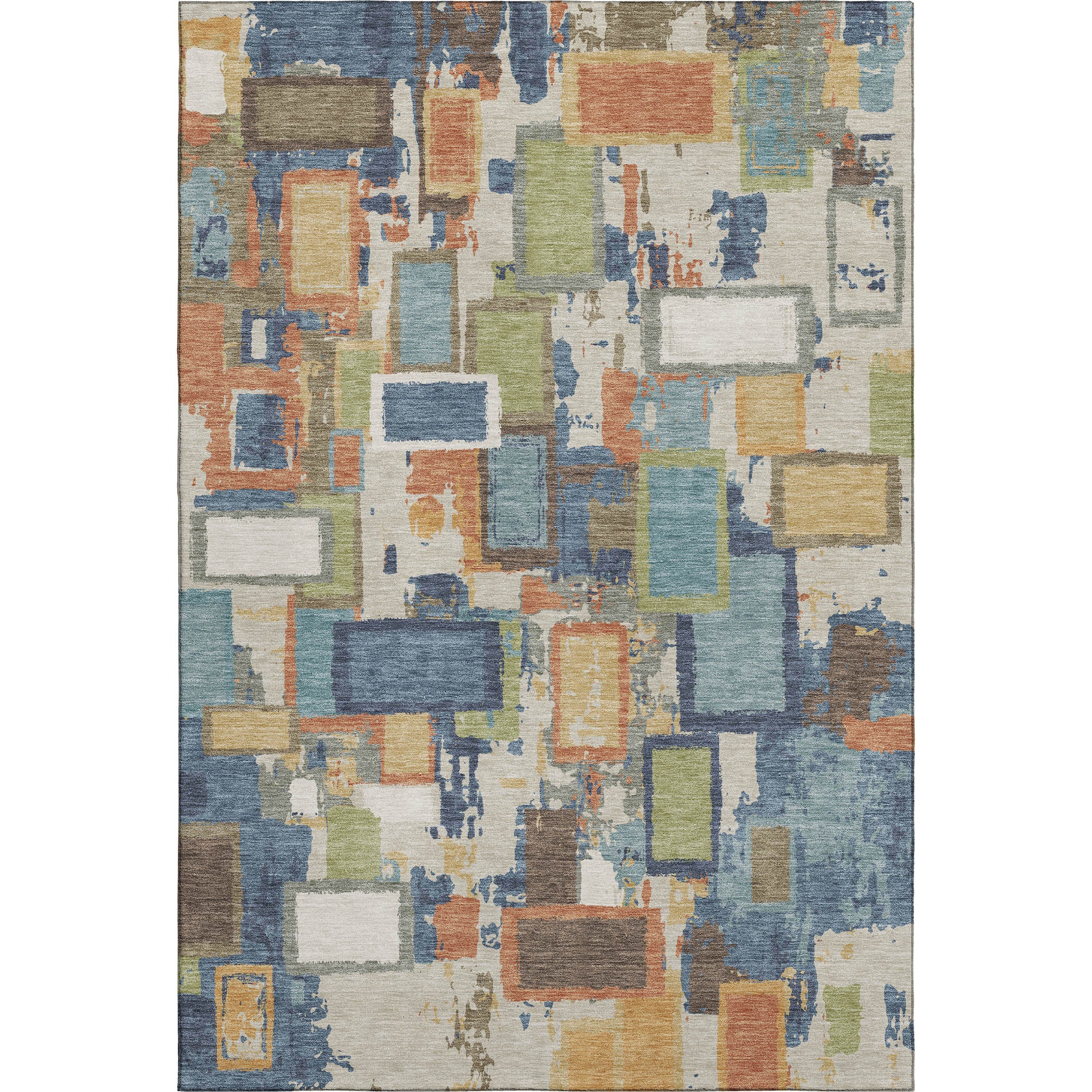 Dubrovnik Machine Washable Transitional Denim Blue Rug 2'6" x 3'10" #shape_Rectangle