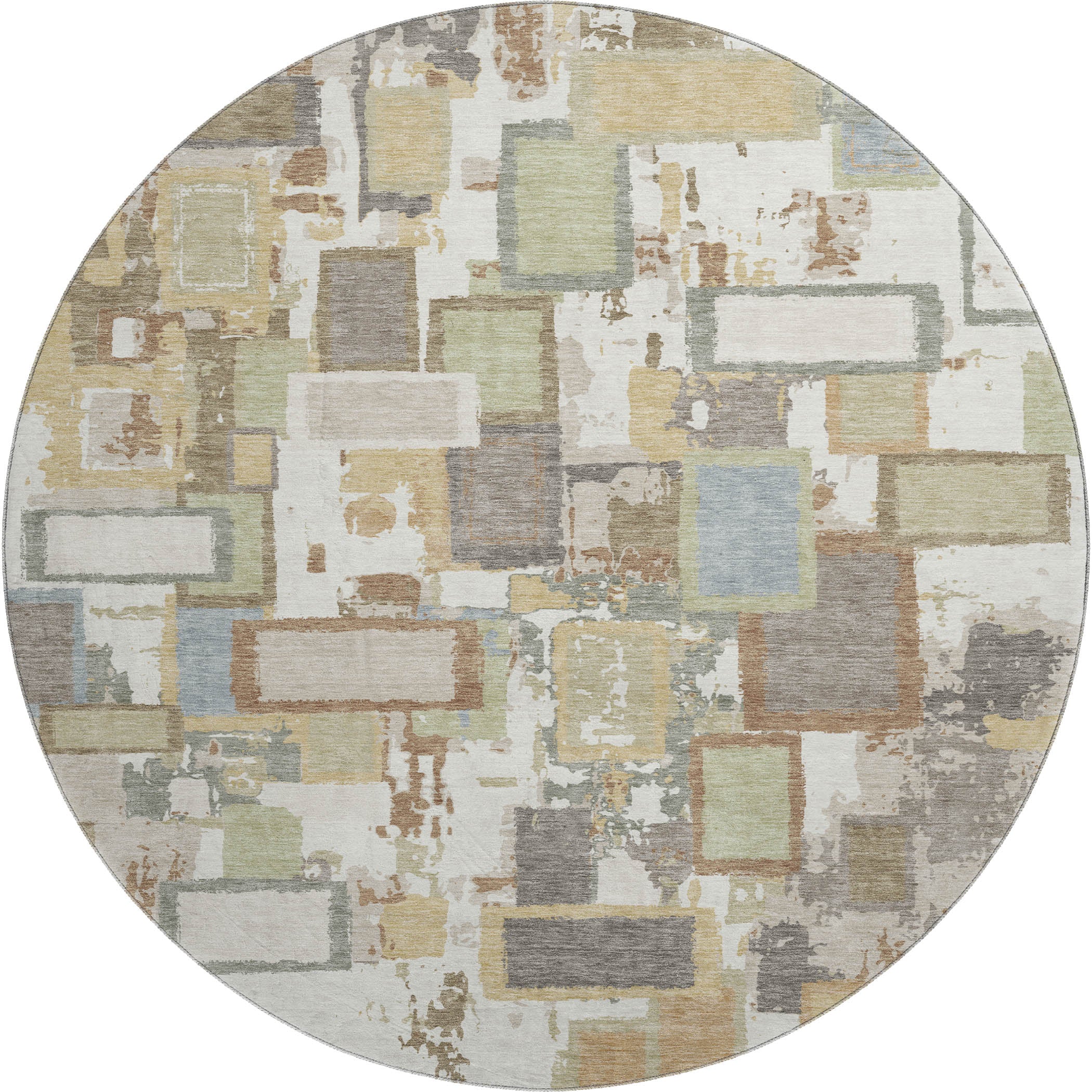 Dubrovnik Machine Washable Transitional Ivory Rug 8' x 8' #shape_Round