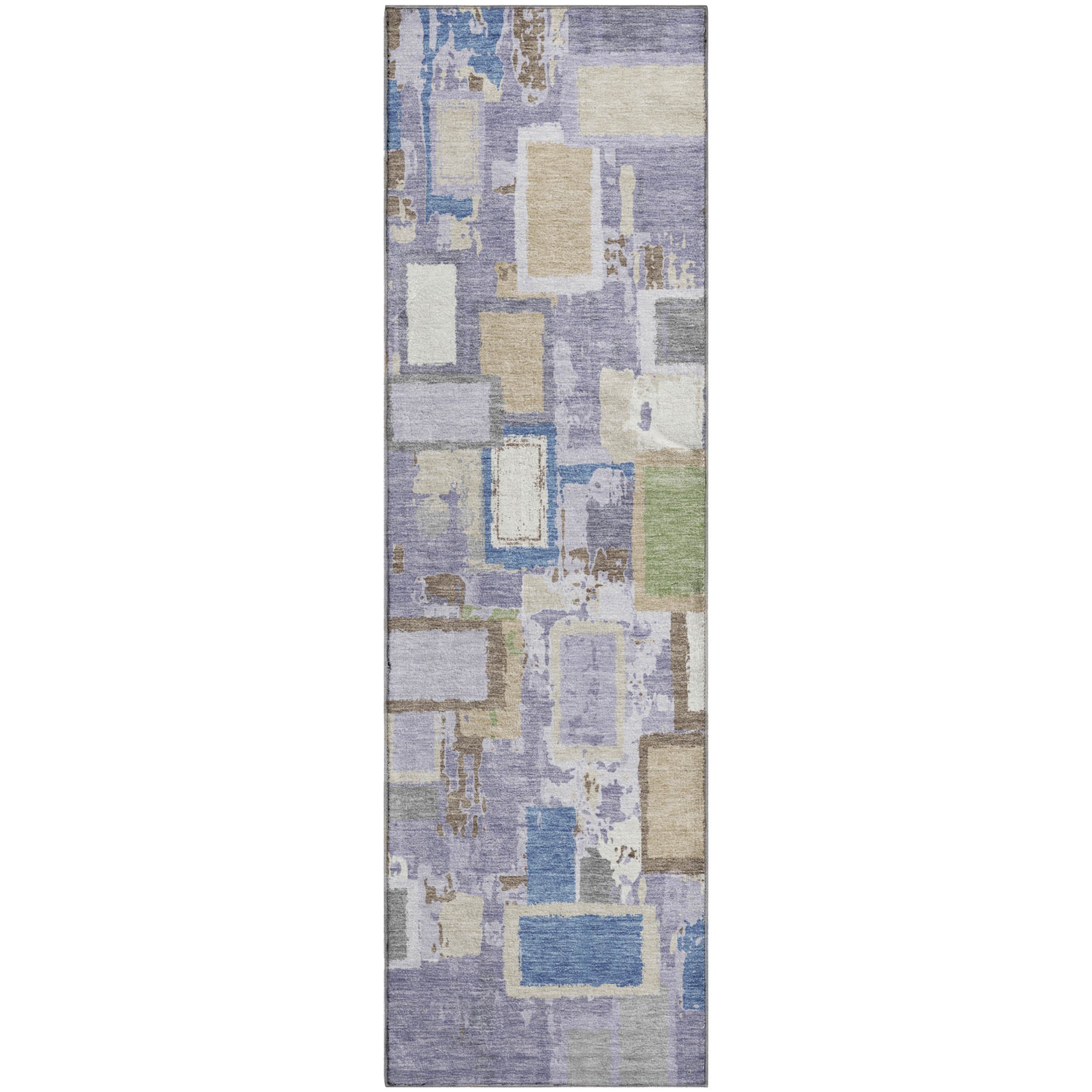 Dubrovnik Machine Washable Transitional Purple Rug 2'3" x 7'6" #shape_Runner