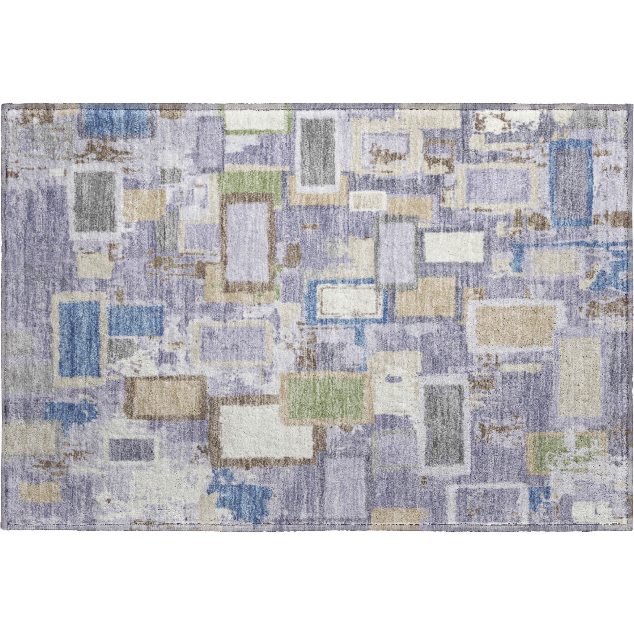 Dubrovnik Machine Washable Transitional Purple Rug 1'8" x 2'6" #shape_Rectangle