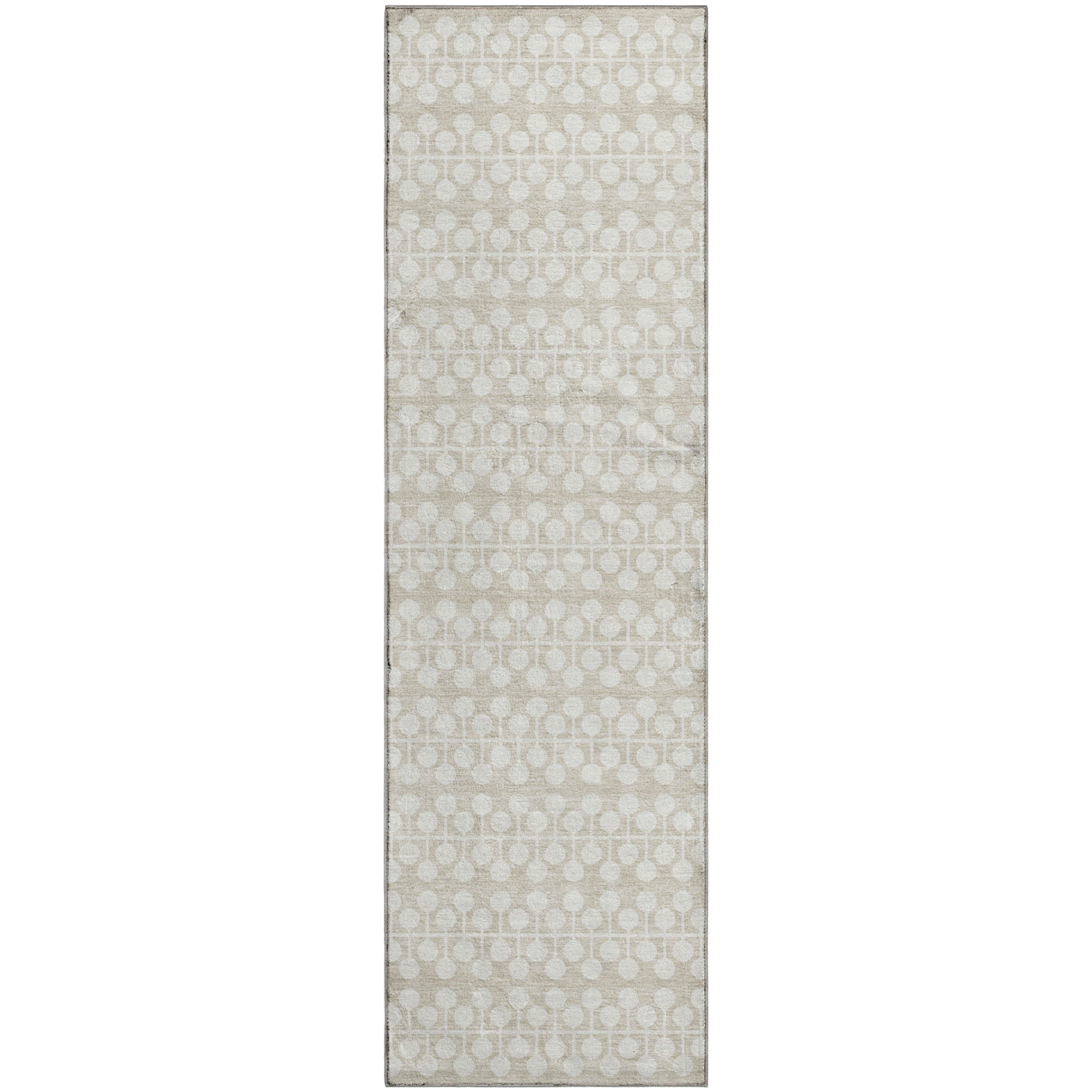 Bergen Machine Washable Transitional Beige Brown Rug 2'3" x 7'6" #shape_Runner