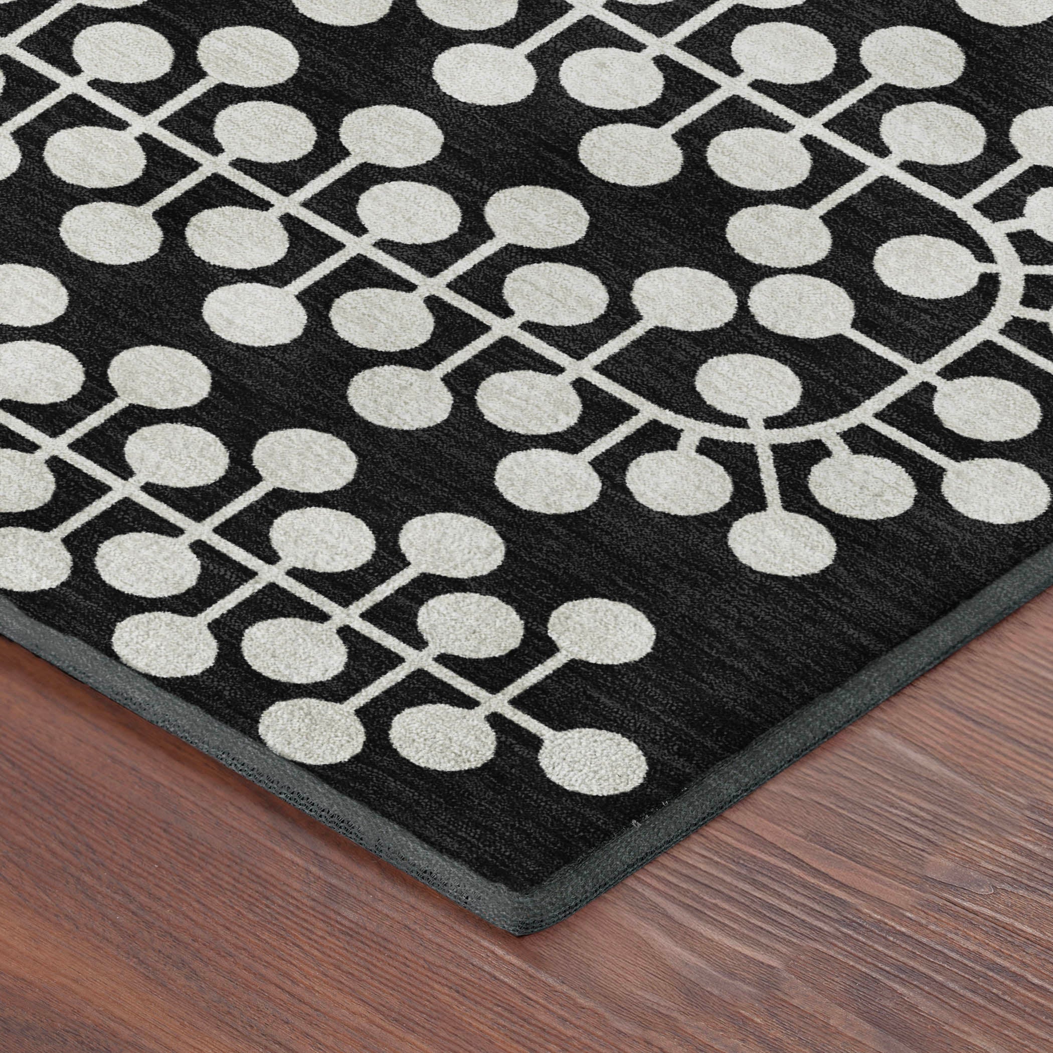 Bergen Machine Washable Transitional Black Rug 1'8" x 2'6" #shape_Rectangle