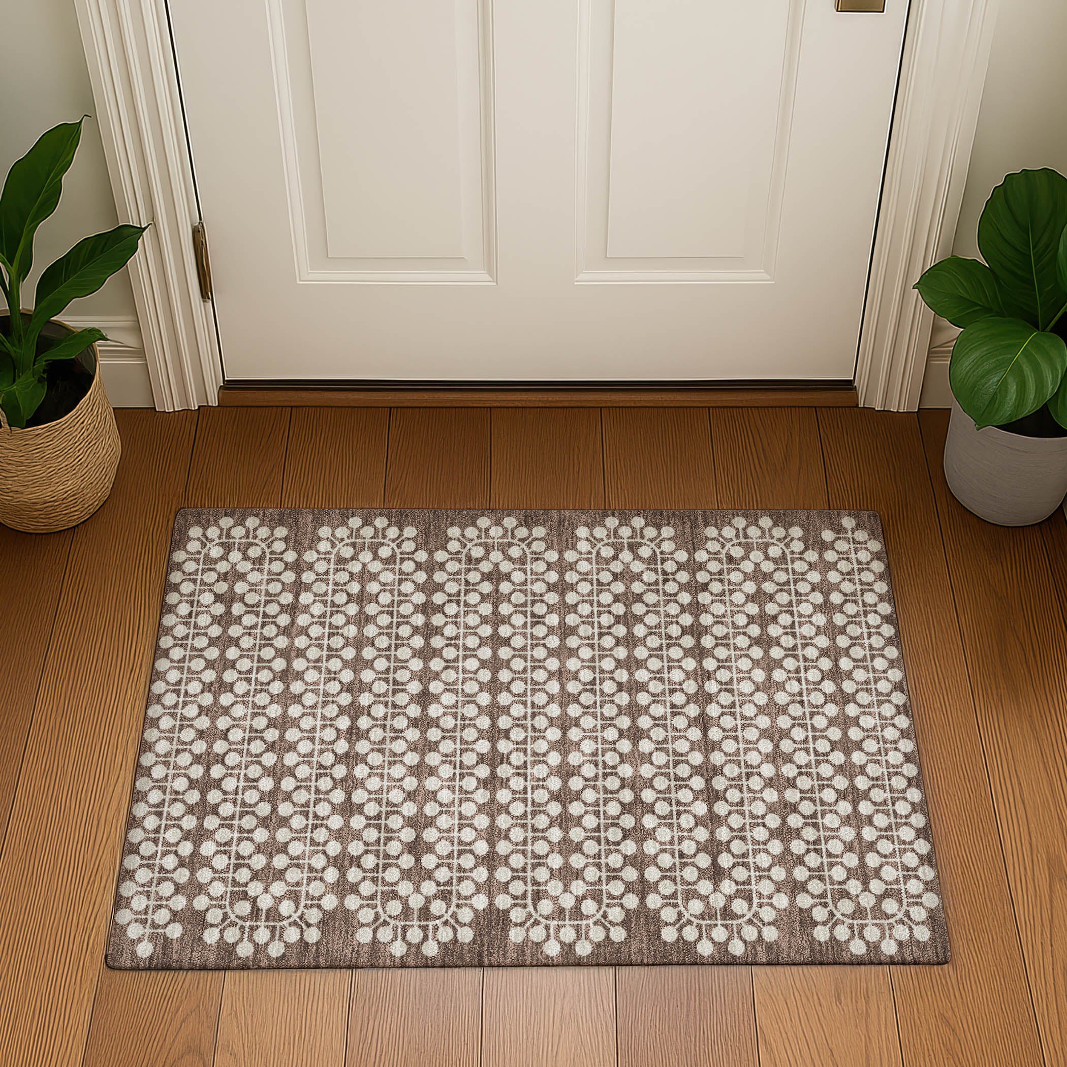 Bergen Machine Washable Transitional Brown Rug 1'8" x 2'6" #shape_Rectangle