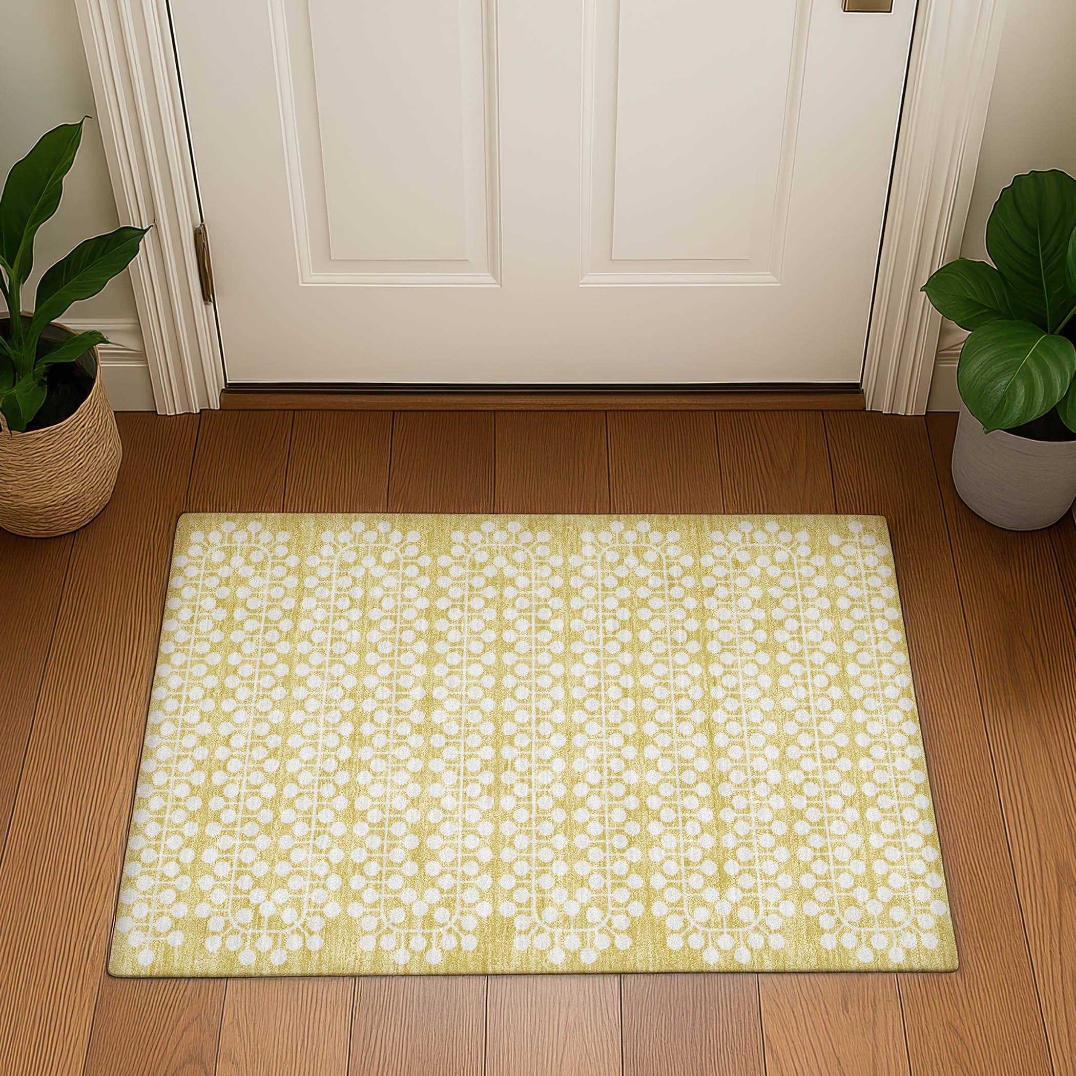 Bergen Machine Washable Transitional Gold Rug 1'8" x 2'6" #shape_Rectangle