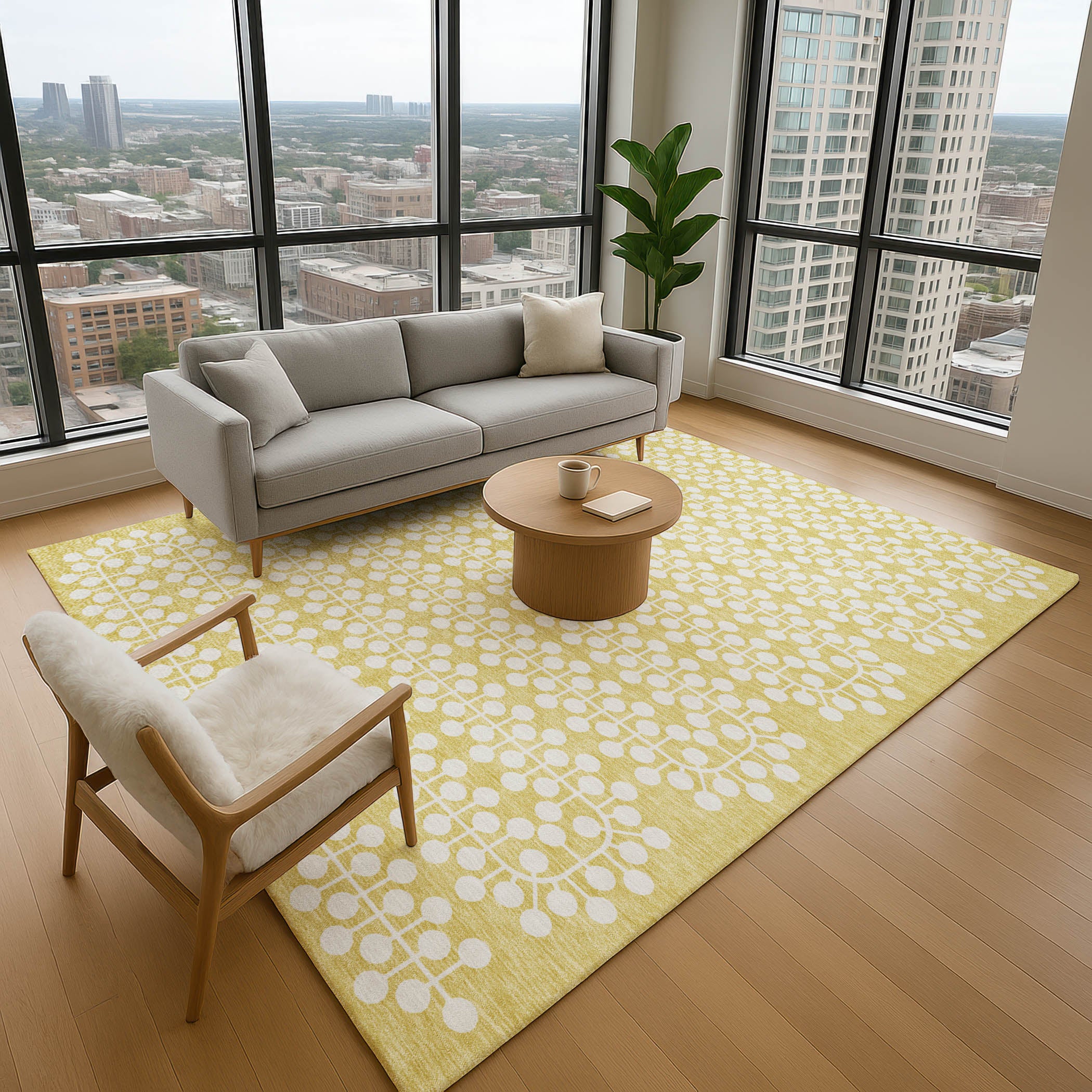 Bergen Machine Washable Transitional Gold Rug 2'6" x 3'10" #shape_Rectangle