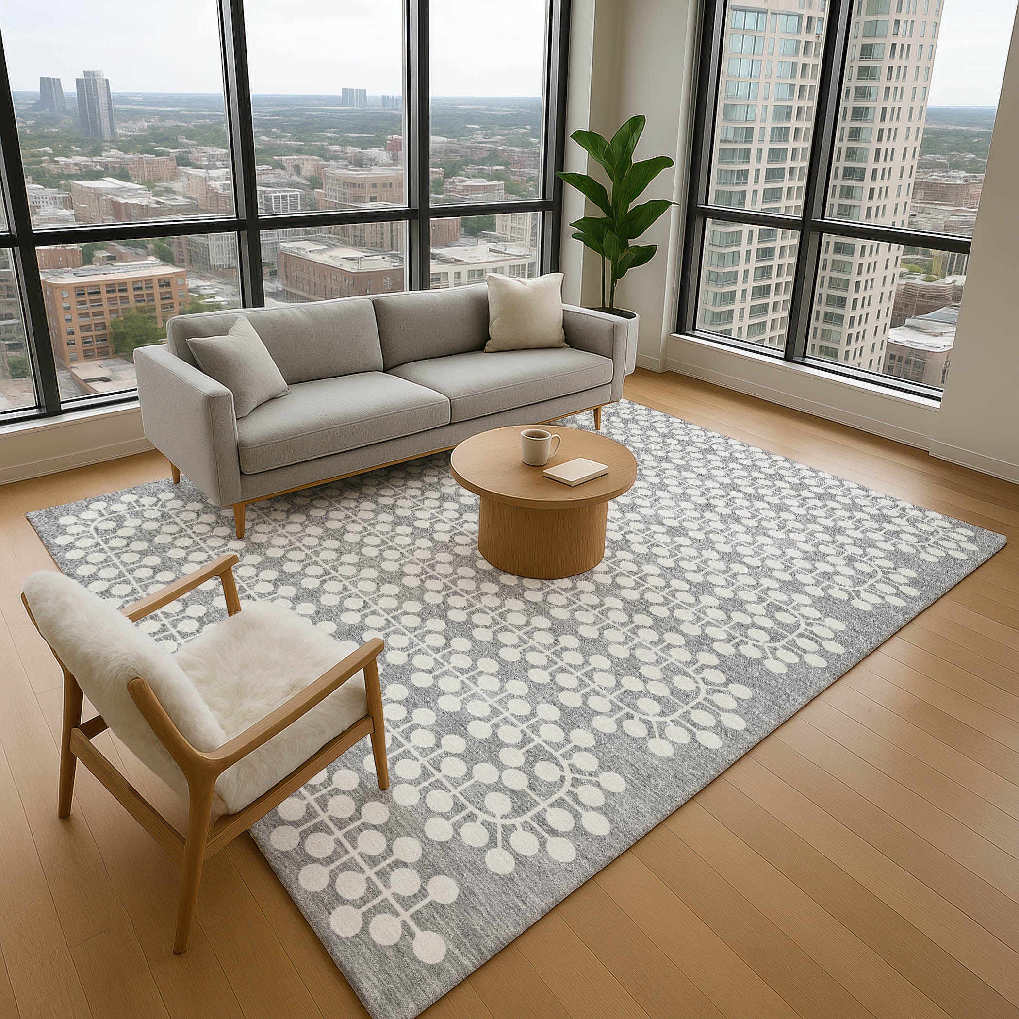 Bergen Machine Washable Transitional Gray Rug 2'6" x 3'10" #shape_Rectangle