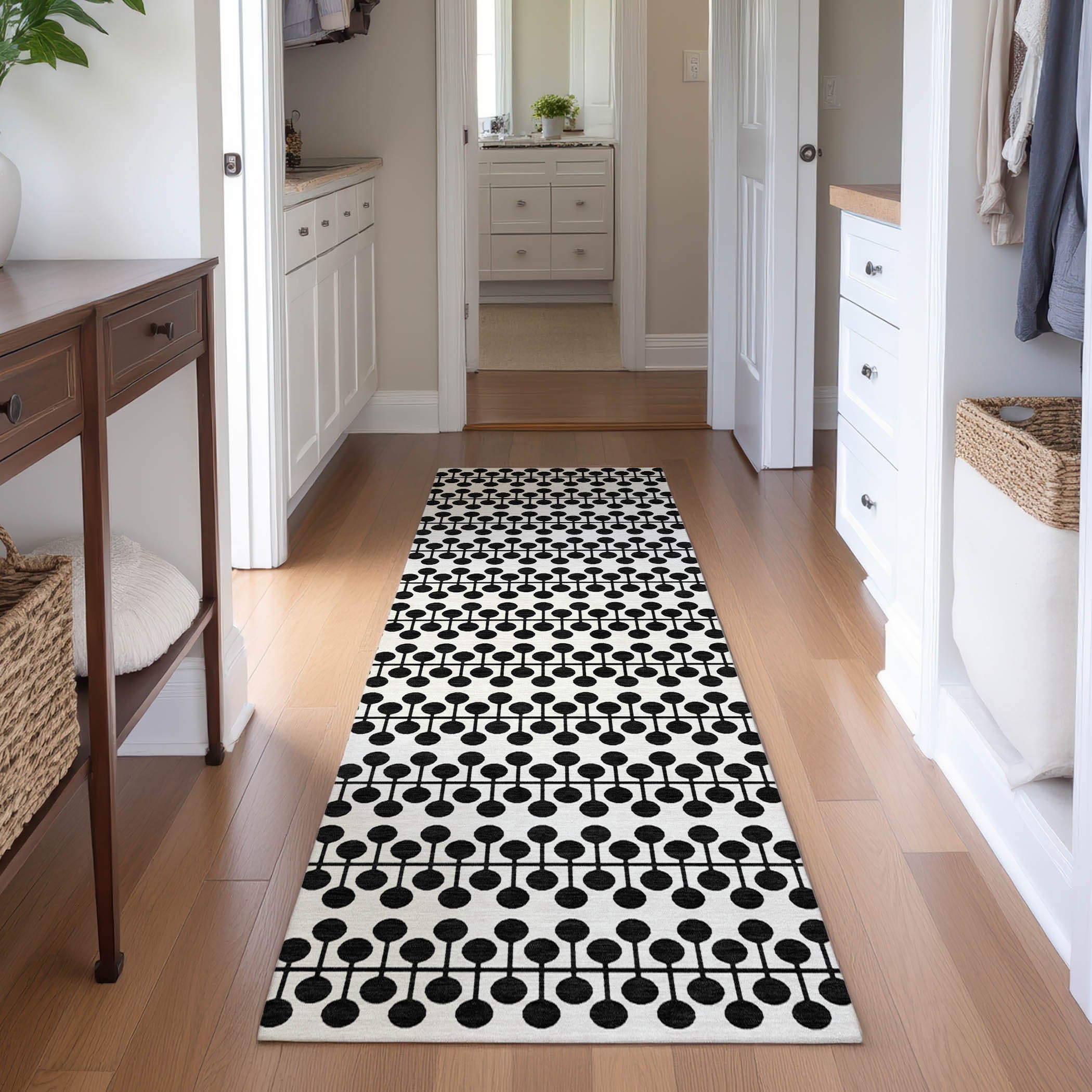 Bergen Machine Washable Transitional Ivory Rug 2'3" x 7'6" #shape_Runner