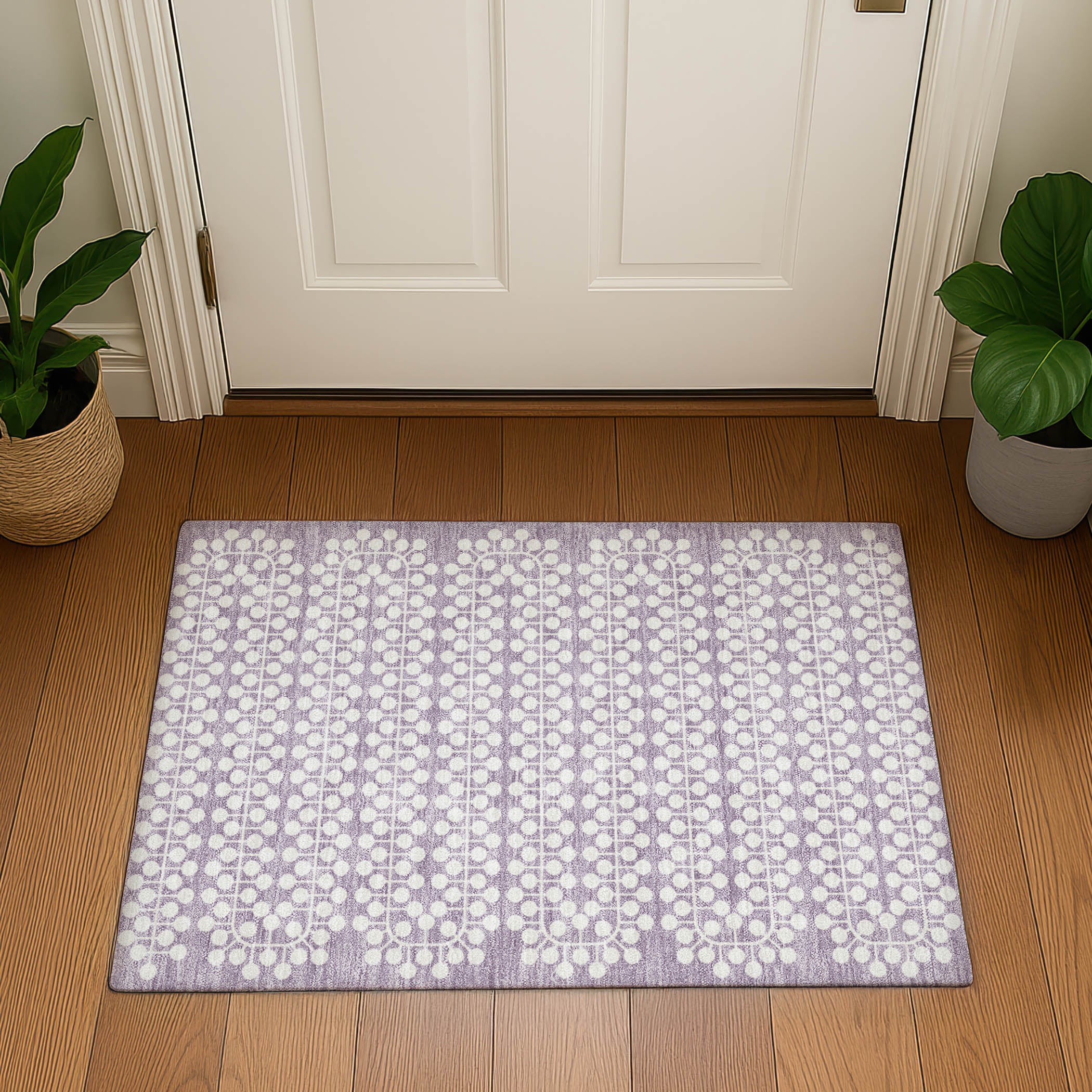 Bergen Machine Washable Transitional Lavender Purple Rug 1'8" x 2'6" #shape_Rectangle