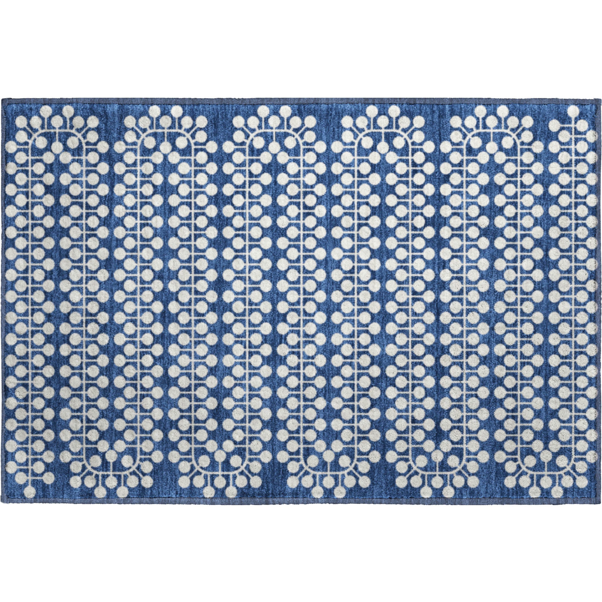 Bergen Machine Washable Transitional Navy Blue Rug 1'8" x 2'6" #shape_Rectangle