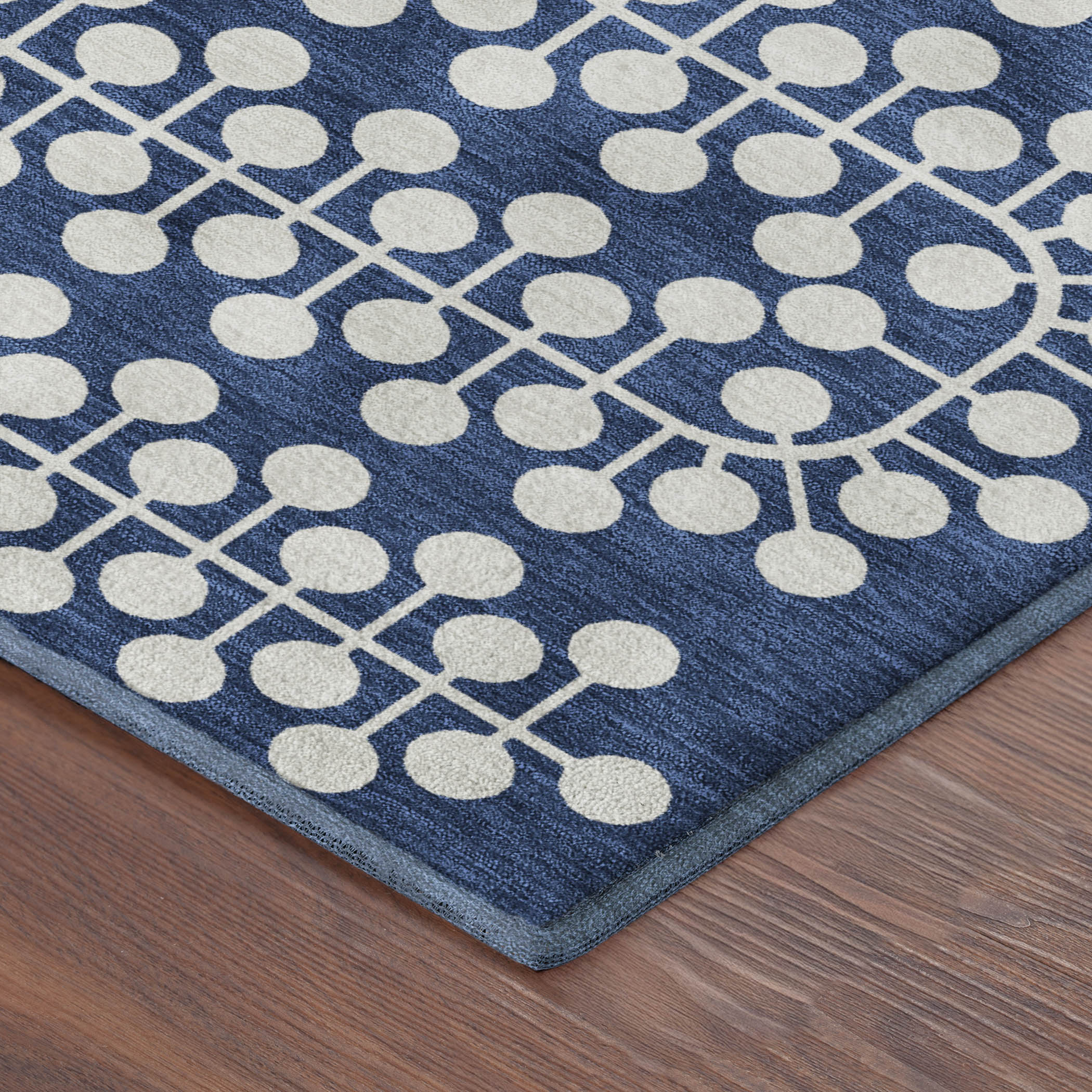 Bergen Machine Washable Transitional Navy Blue Rug 1'8" x 2'6" #shape_Rectangle