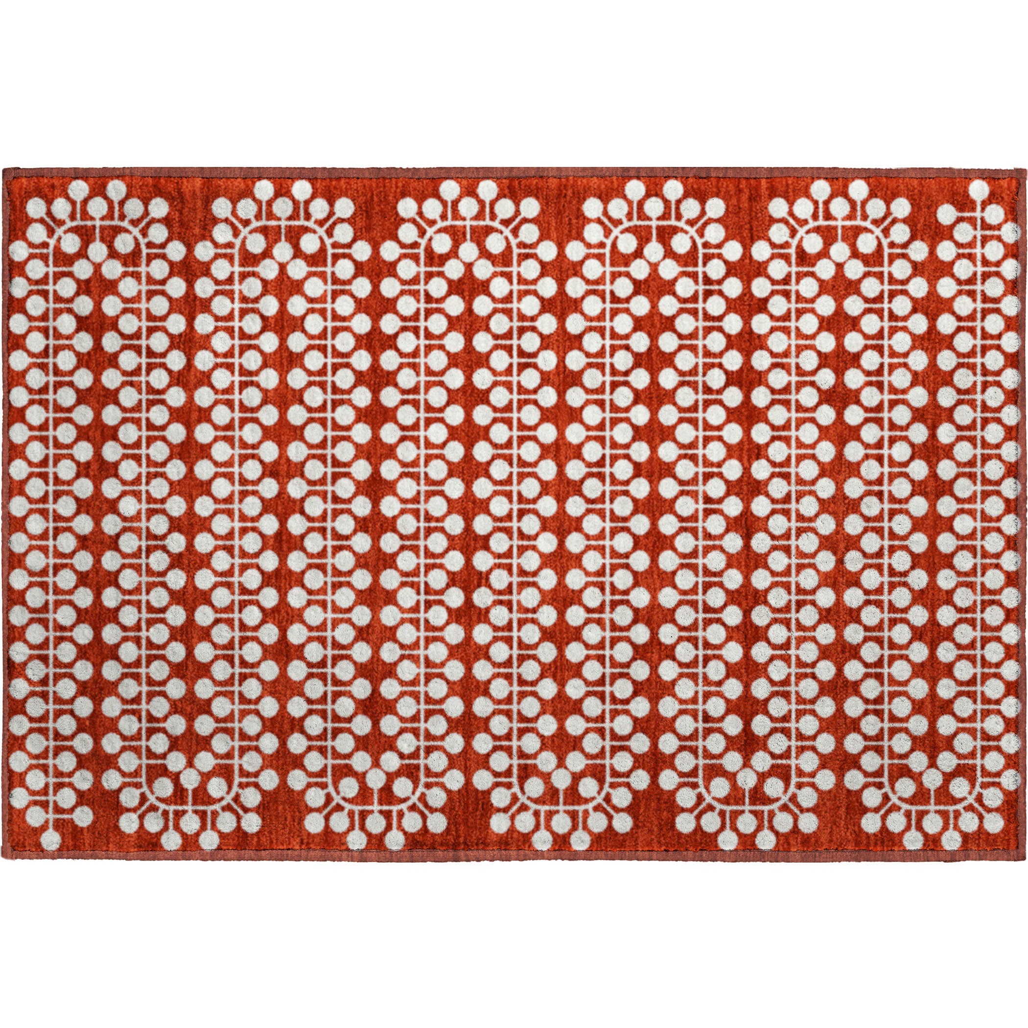 Bergen Machine Washable Transitional Red Rug 1'8" x 2'6" #shape_Rectangle