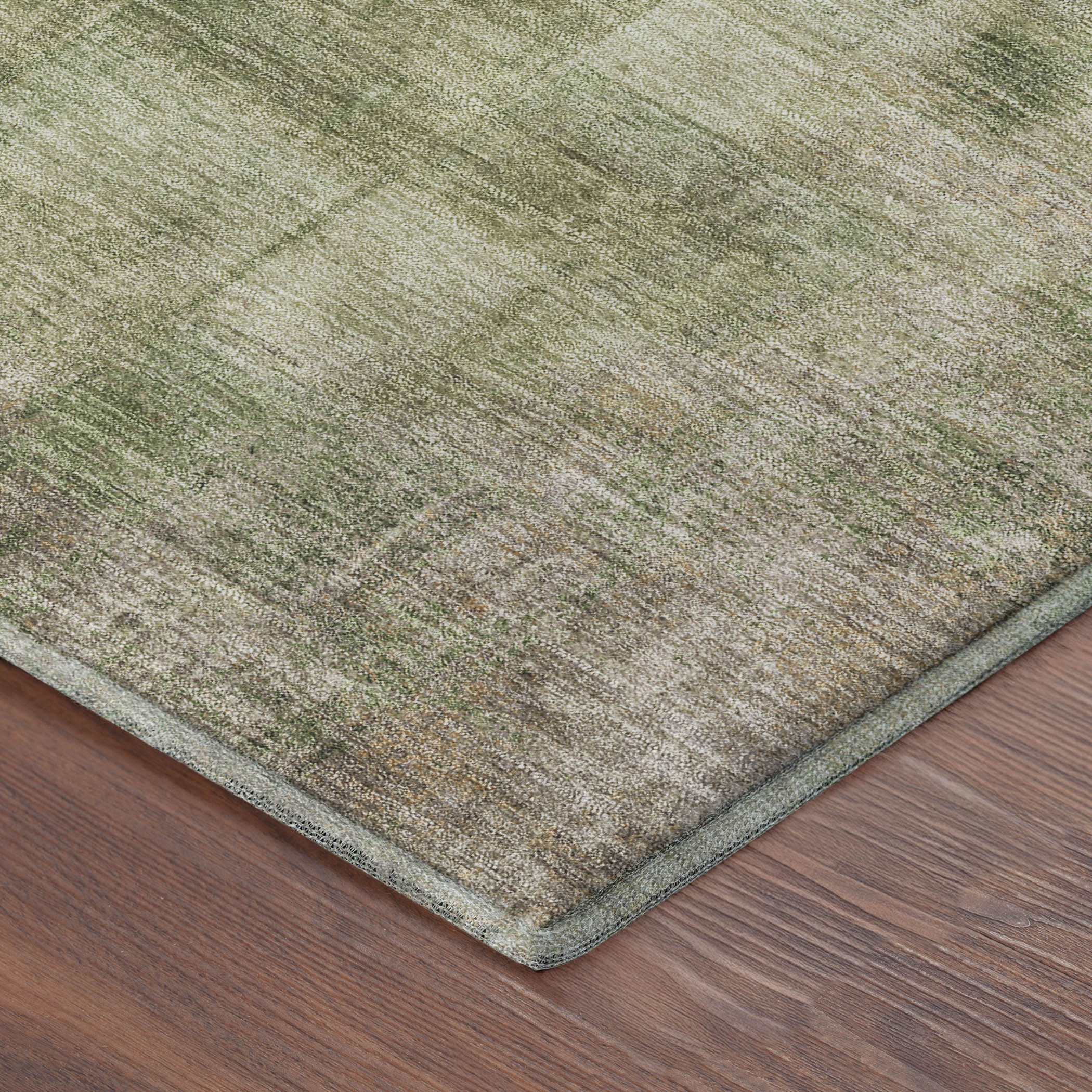 Bogota Machine Washable Transitional Aloe Green Rug 1'8" x 2'6" #shape_Rectangle