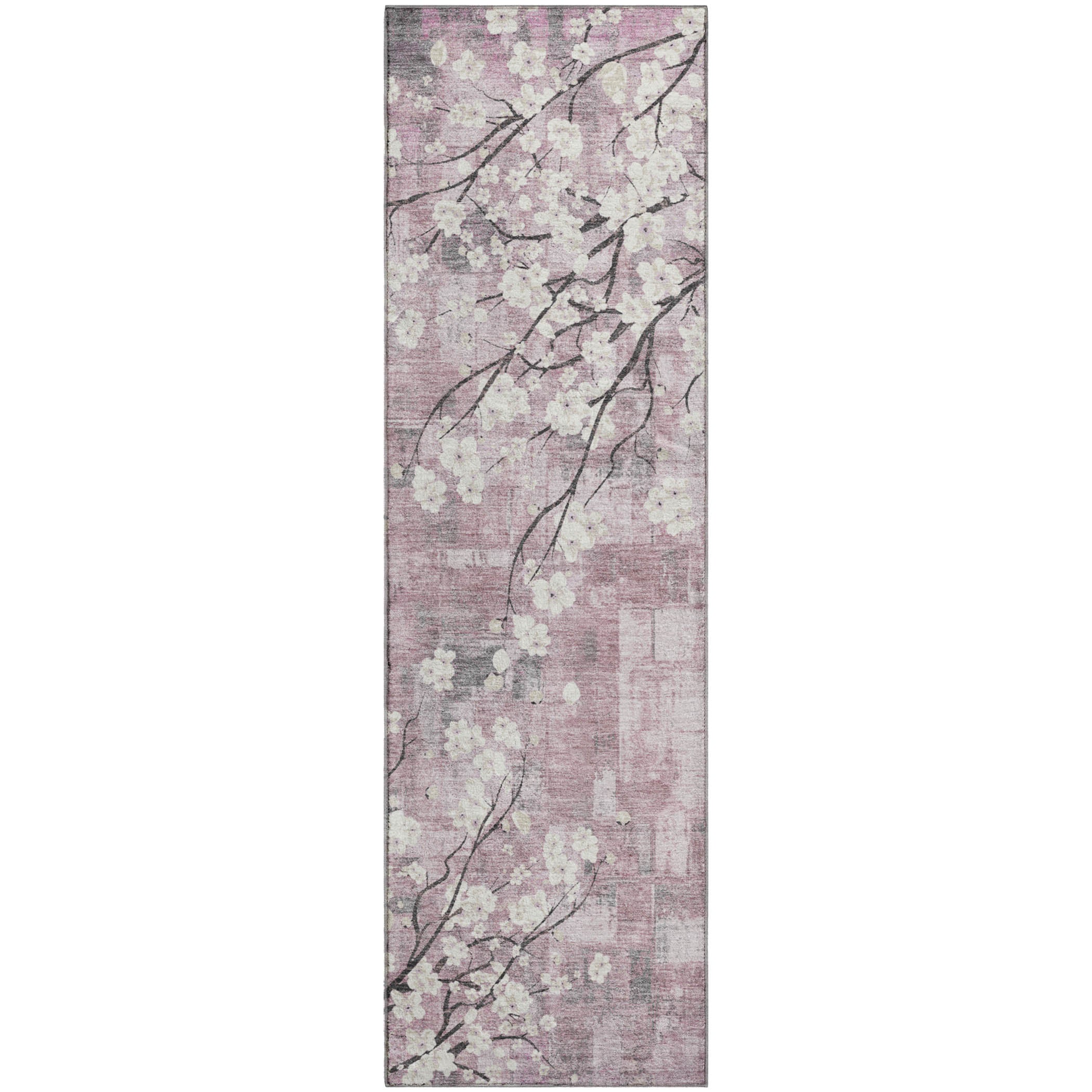 Bogota Machine Washable Transitional Blush Pink Rug 2'3" x 7'6" #shape_Runner