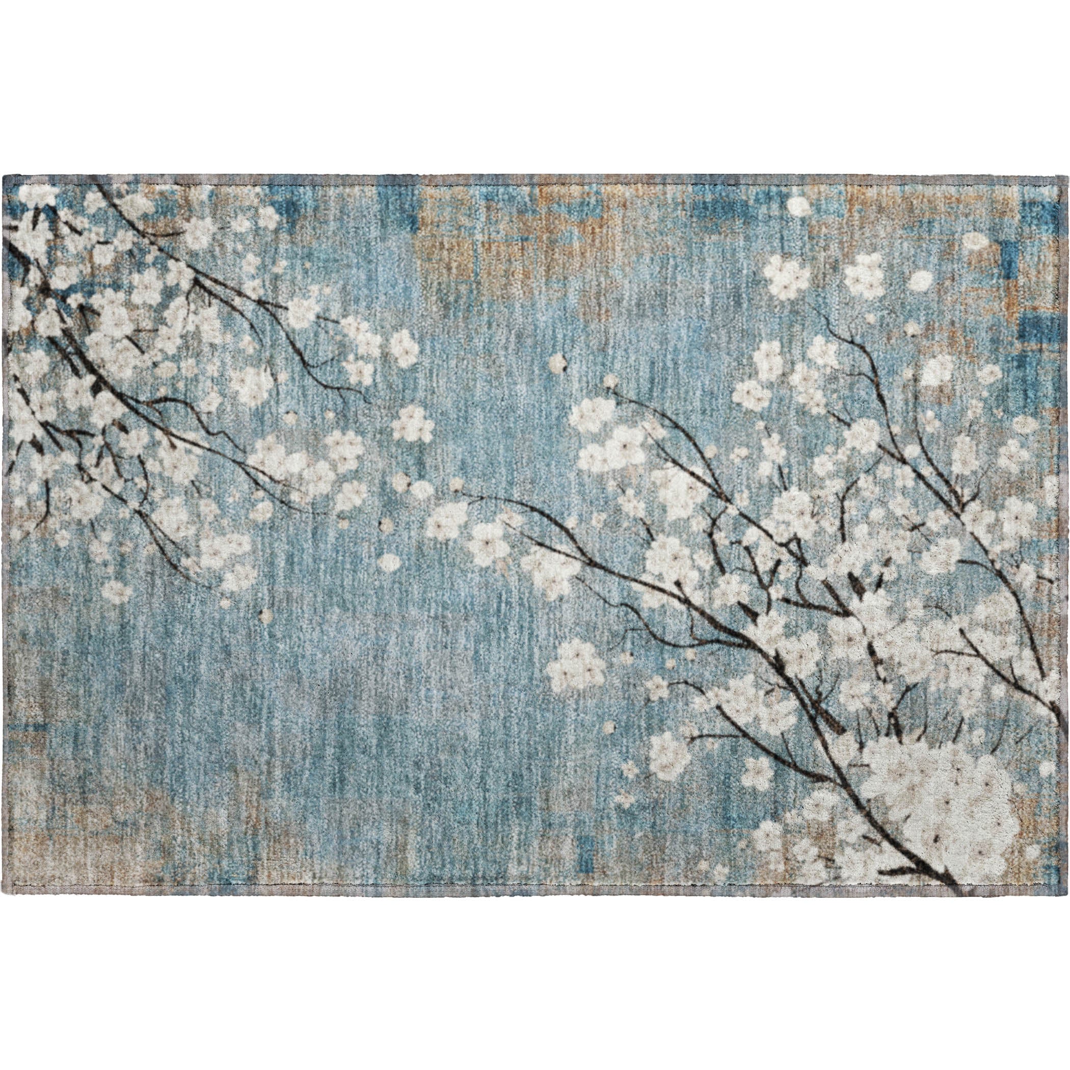 Bogota Machine Washable Transitional Denim Blue Rug 1'8" x 2'6" #shape_Rectangle