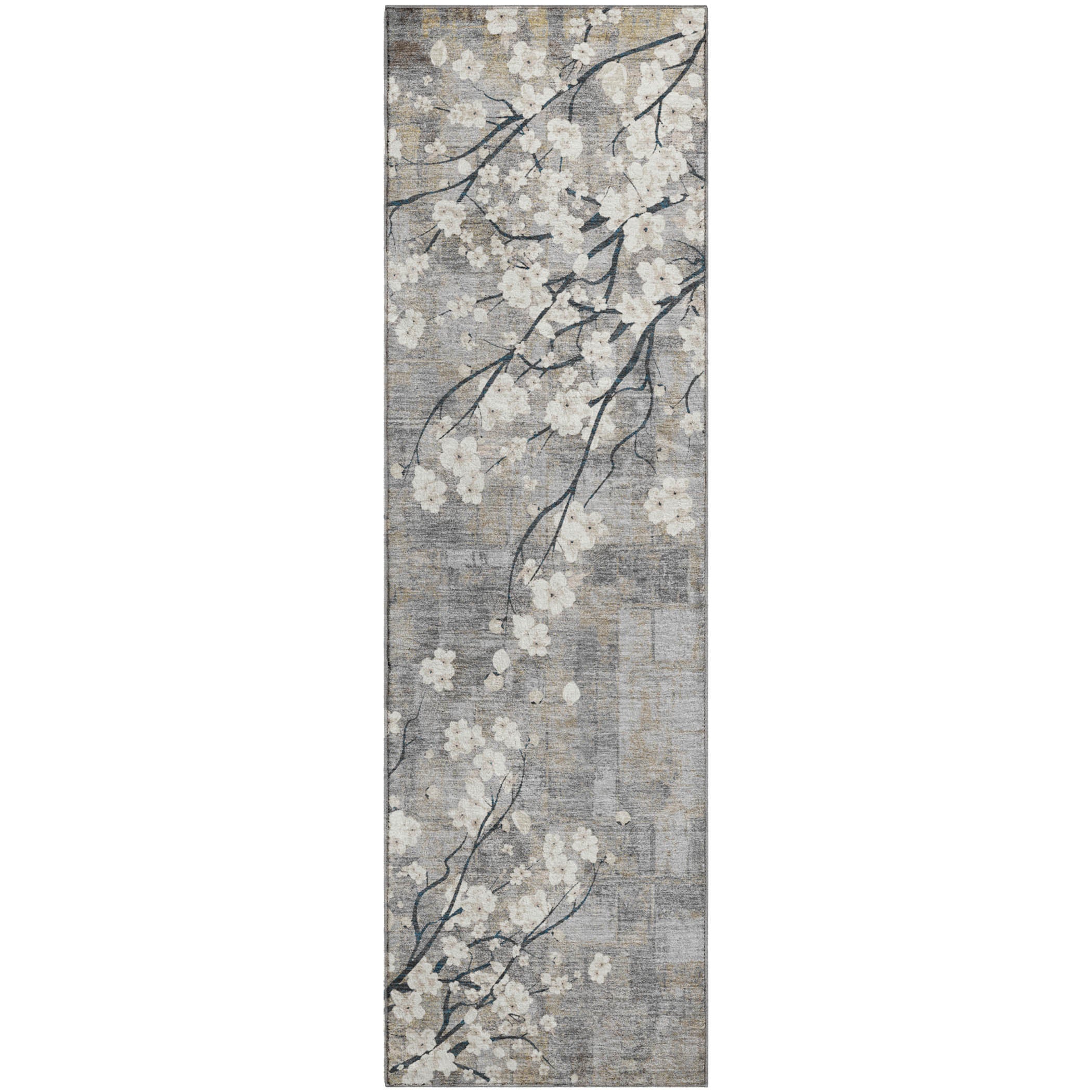 Bogota Machine Washable Transitional Gray Rug 2'3" x 7'6" #shape_Runner