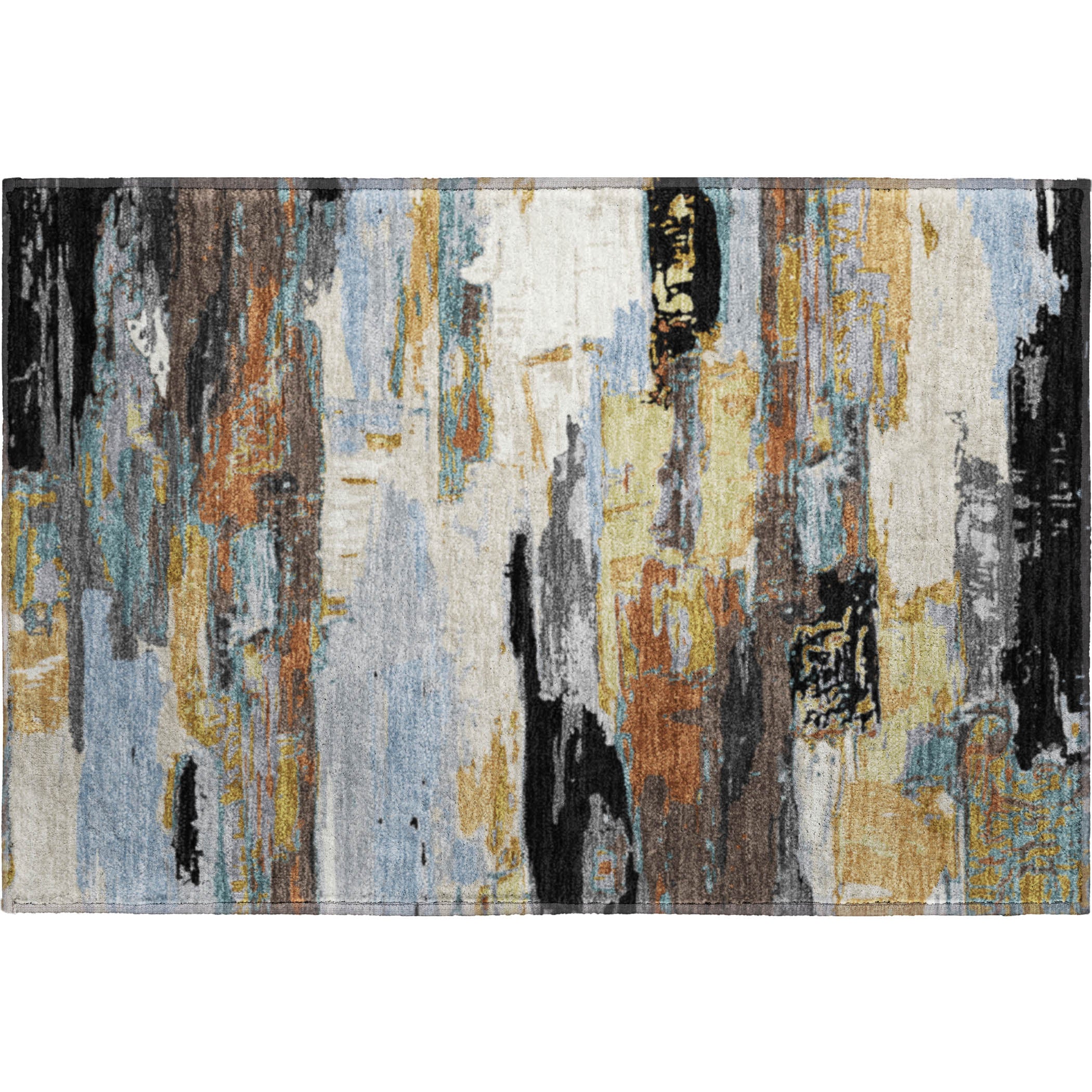 Cusco Machine Washable Transitional Black Rug 1'8" x 2'6" #shape_Rectangle