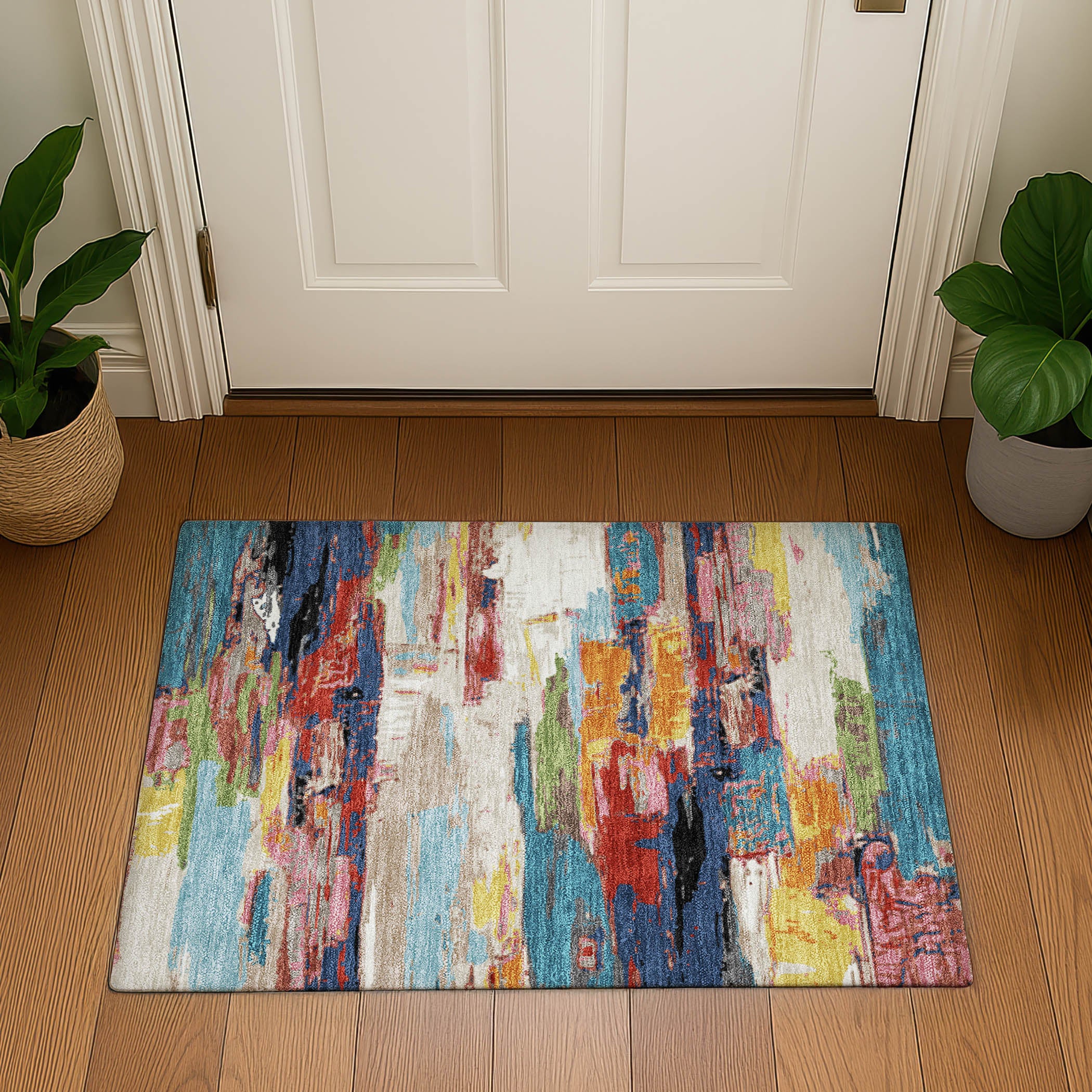 Cusco Machine Washable Transitional Denim Blue Rug 1'8" x 2'6" #shape_Rectangle