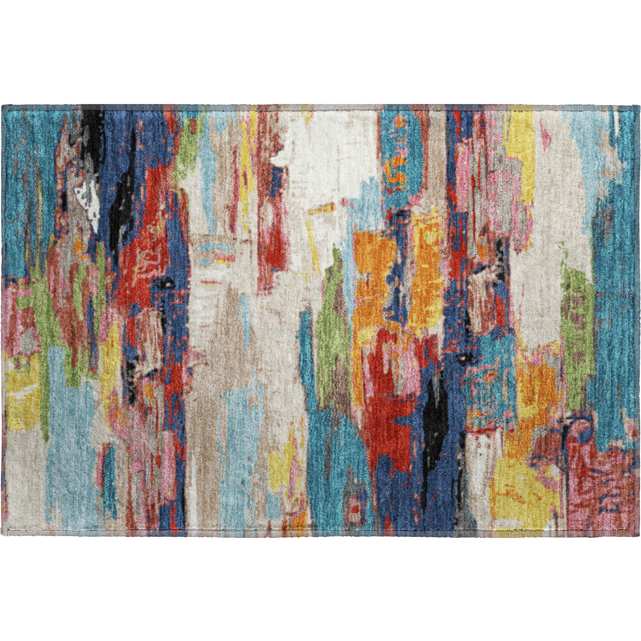 Cusco Machine Washable Transitional Denim Blue Rug 1'8" x 2'6" #shape_Rectangle