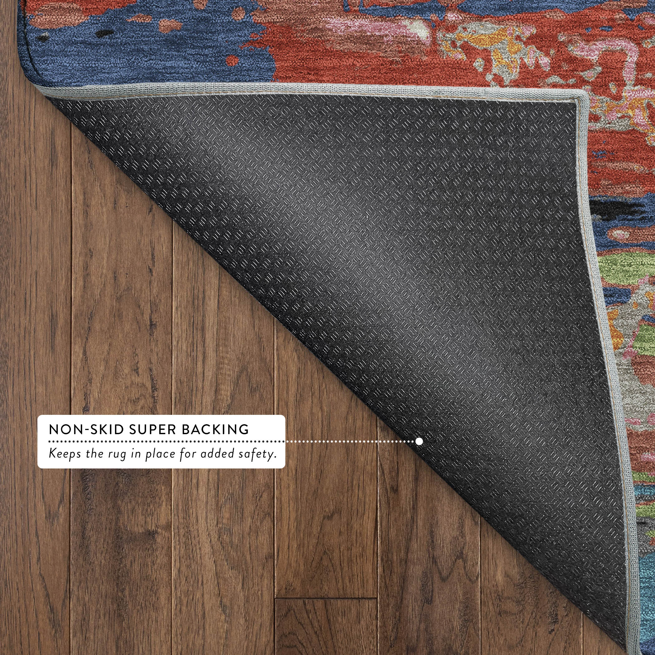 Cusco Machine Washable Transitional Denim Blue Rug 1'8" x 2'6" #shape_Rectangle